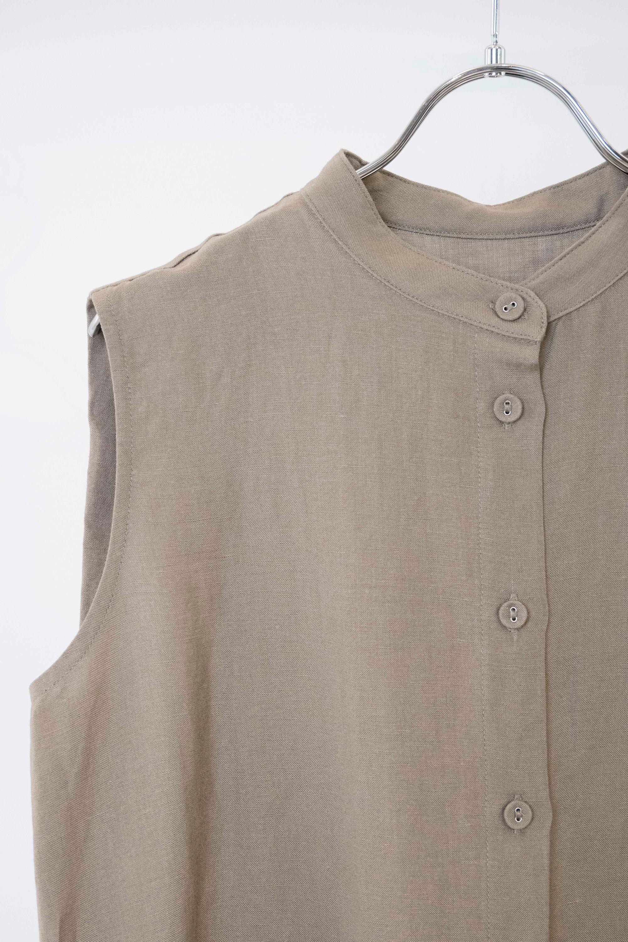 麻混バックタックブラウス NS-197