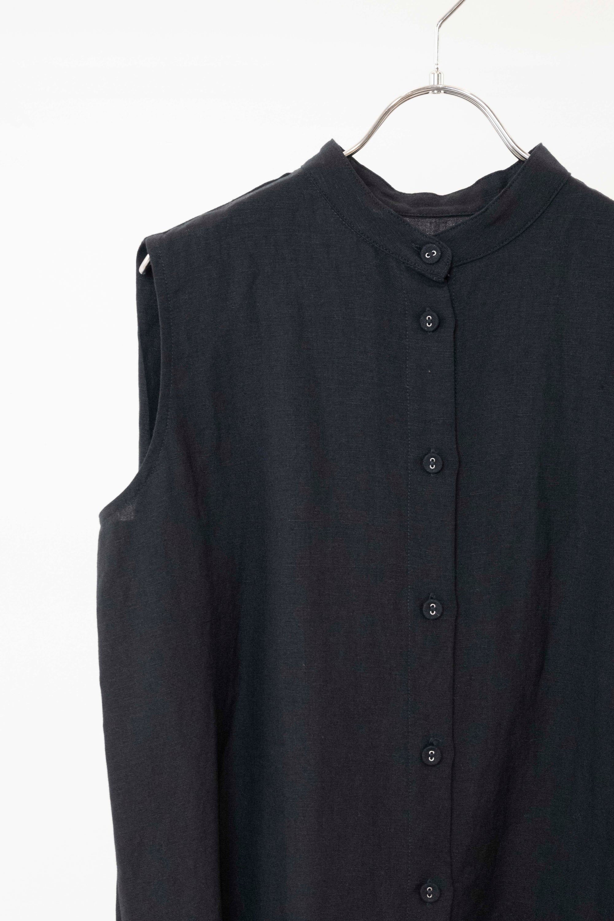 麻混バックタックブラウス NS-197