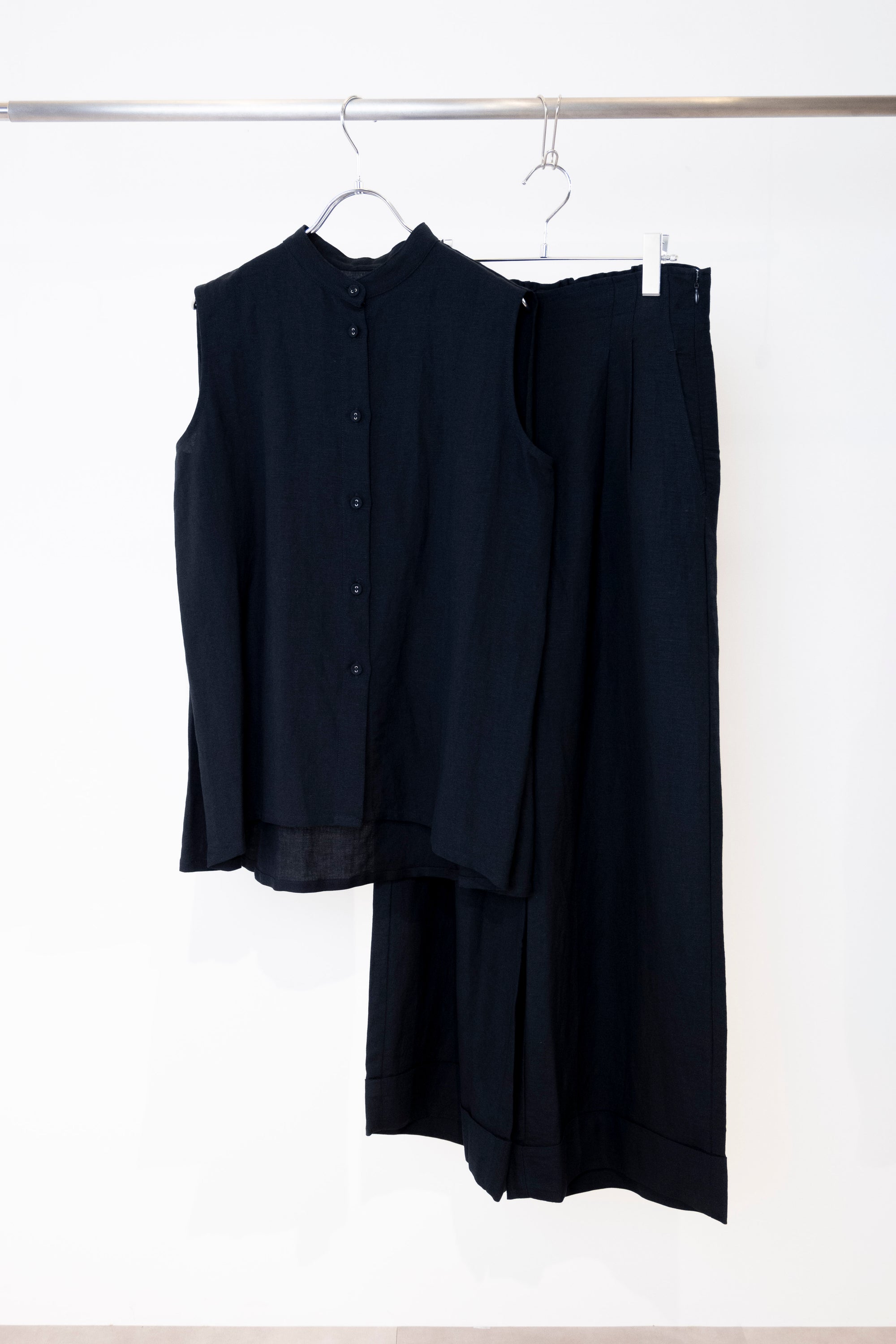 麻混バックタックブラウス NS-197