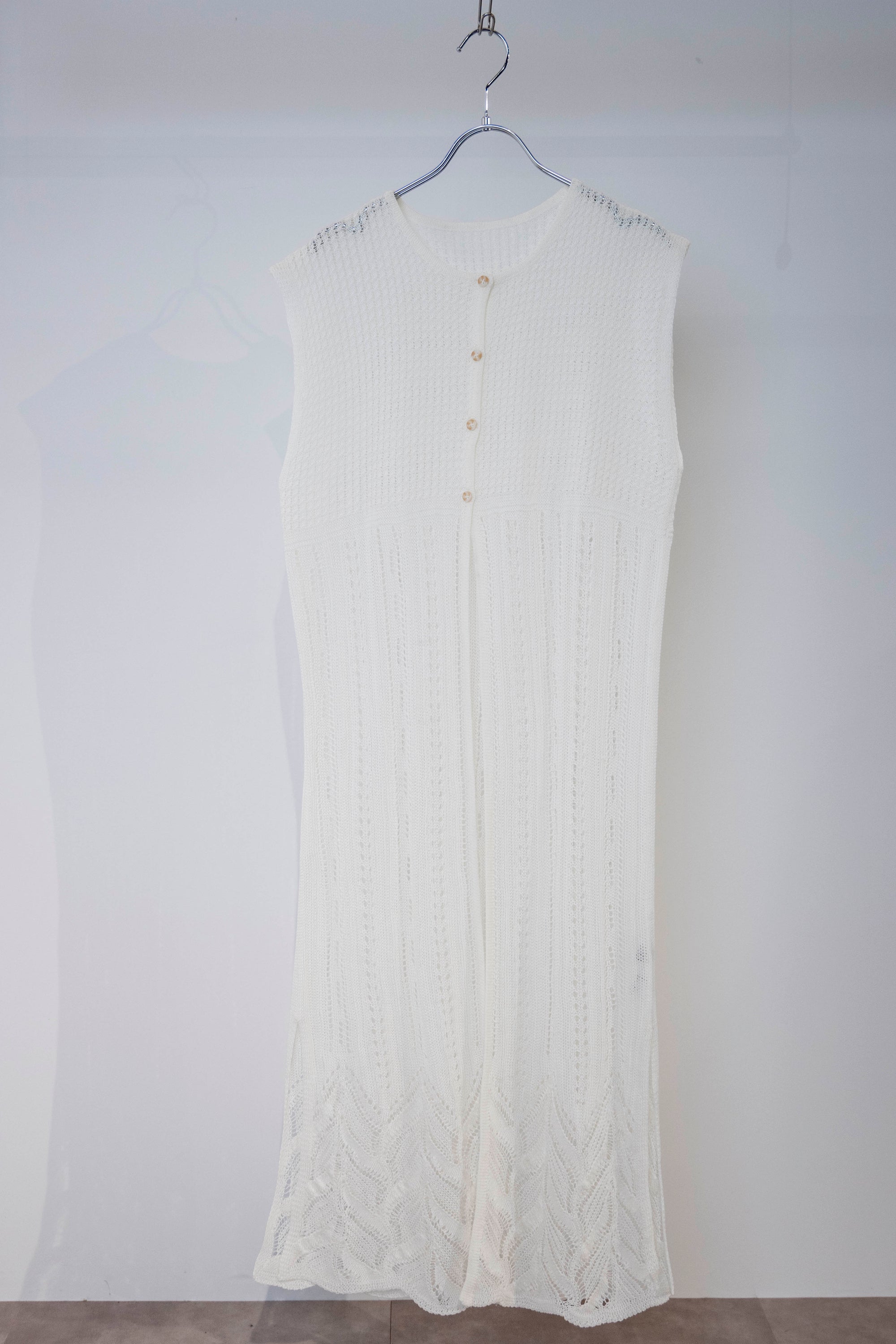 レーシー調ニットロングジレ NS-211