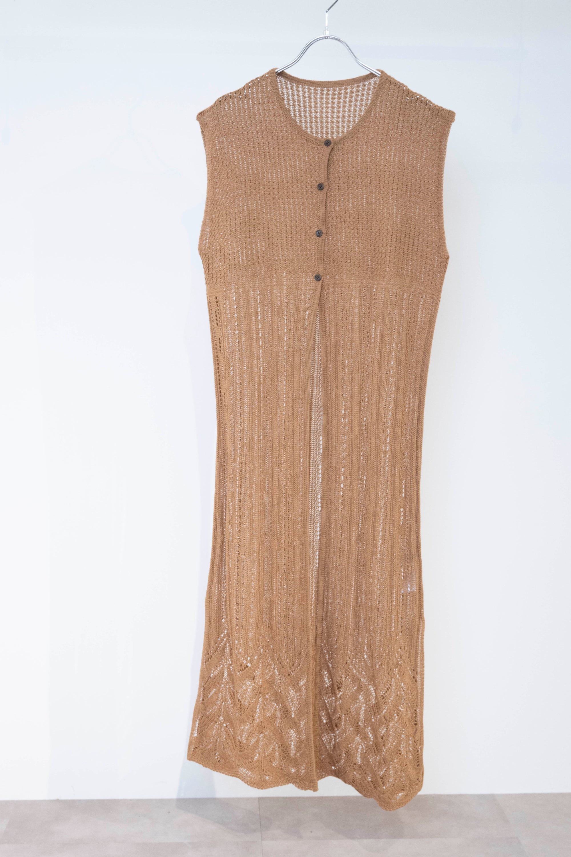 レーシー調ニットロングジレ NS-211