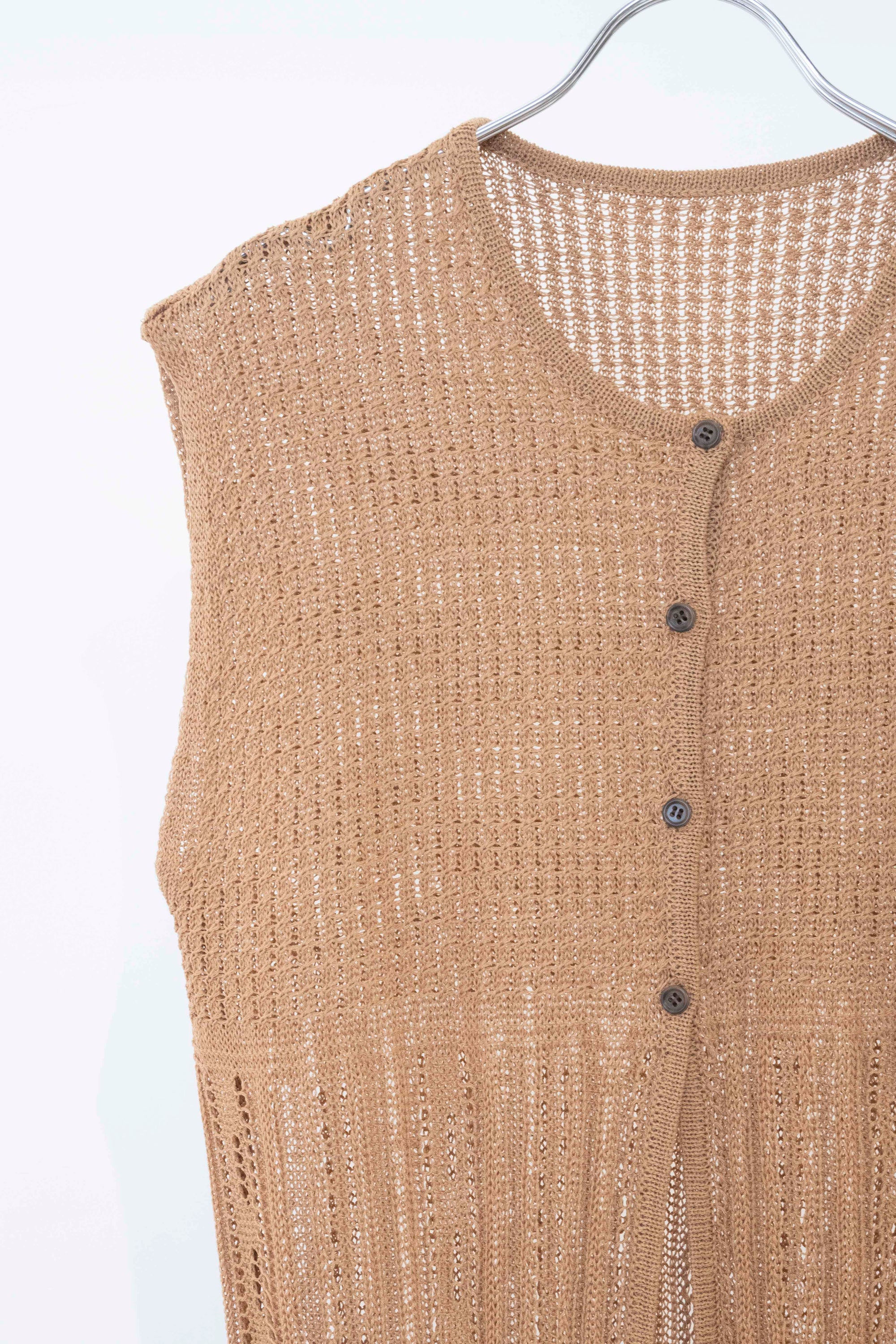 レーシー調ニットロングジレ NS-211