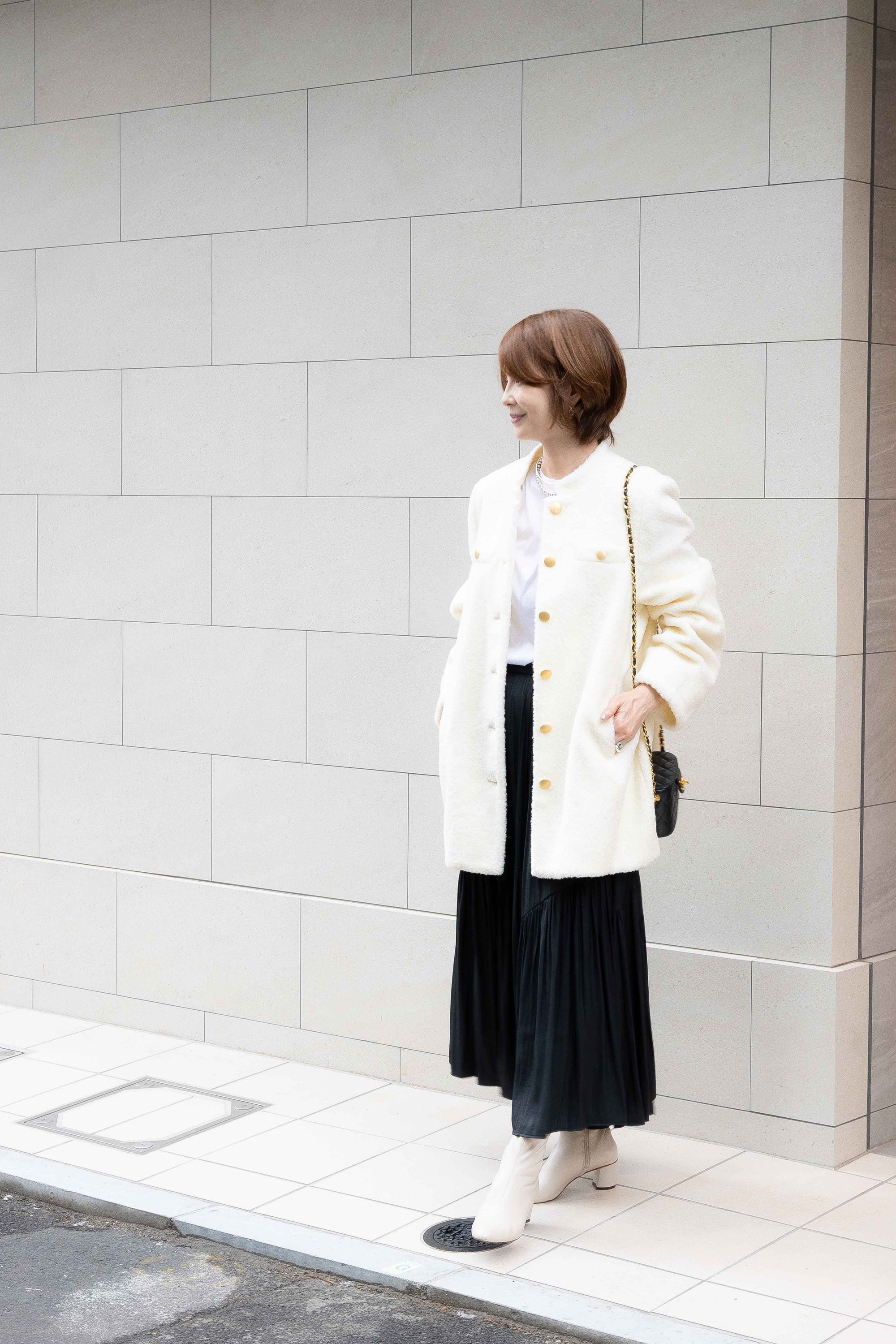 ウール混ボアコート NS-167