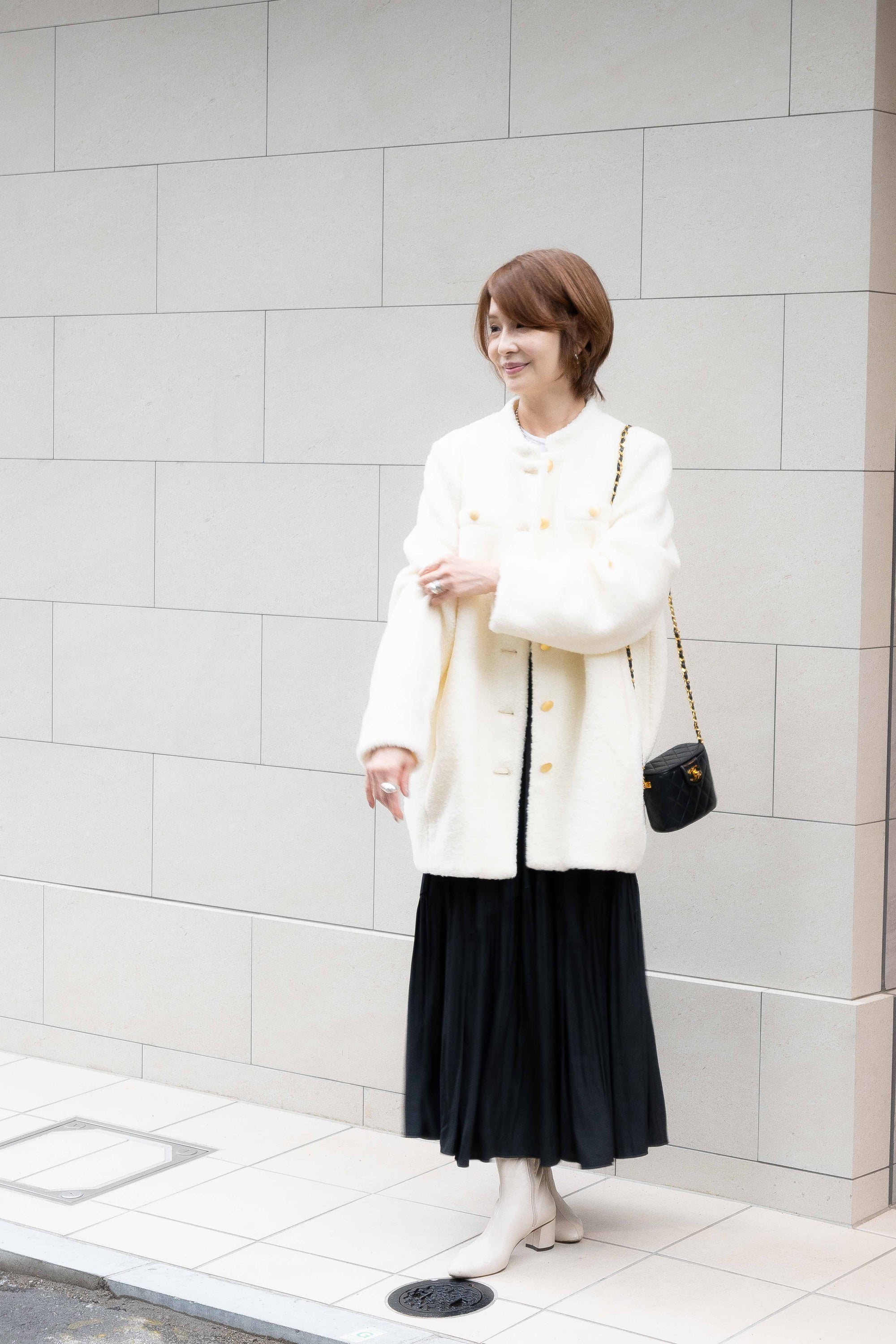 ウール混ボアコート NS-167