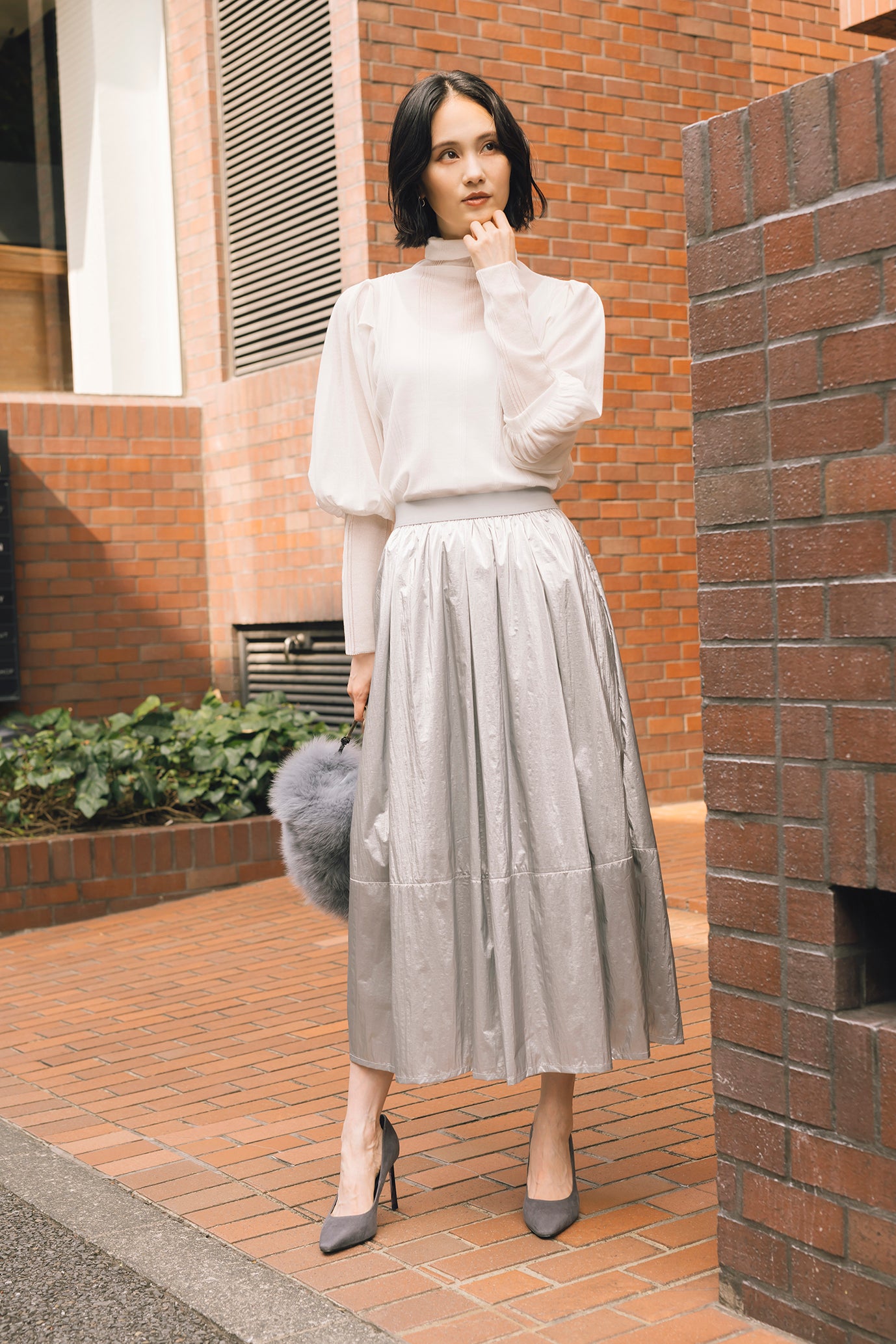 シャイニーロングスカート NS-258