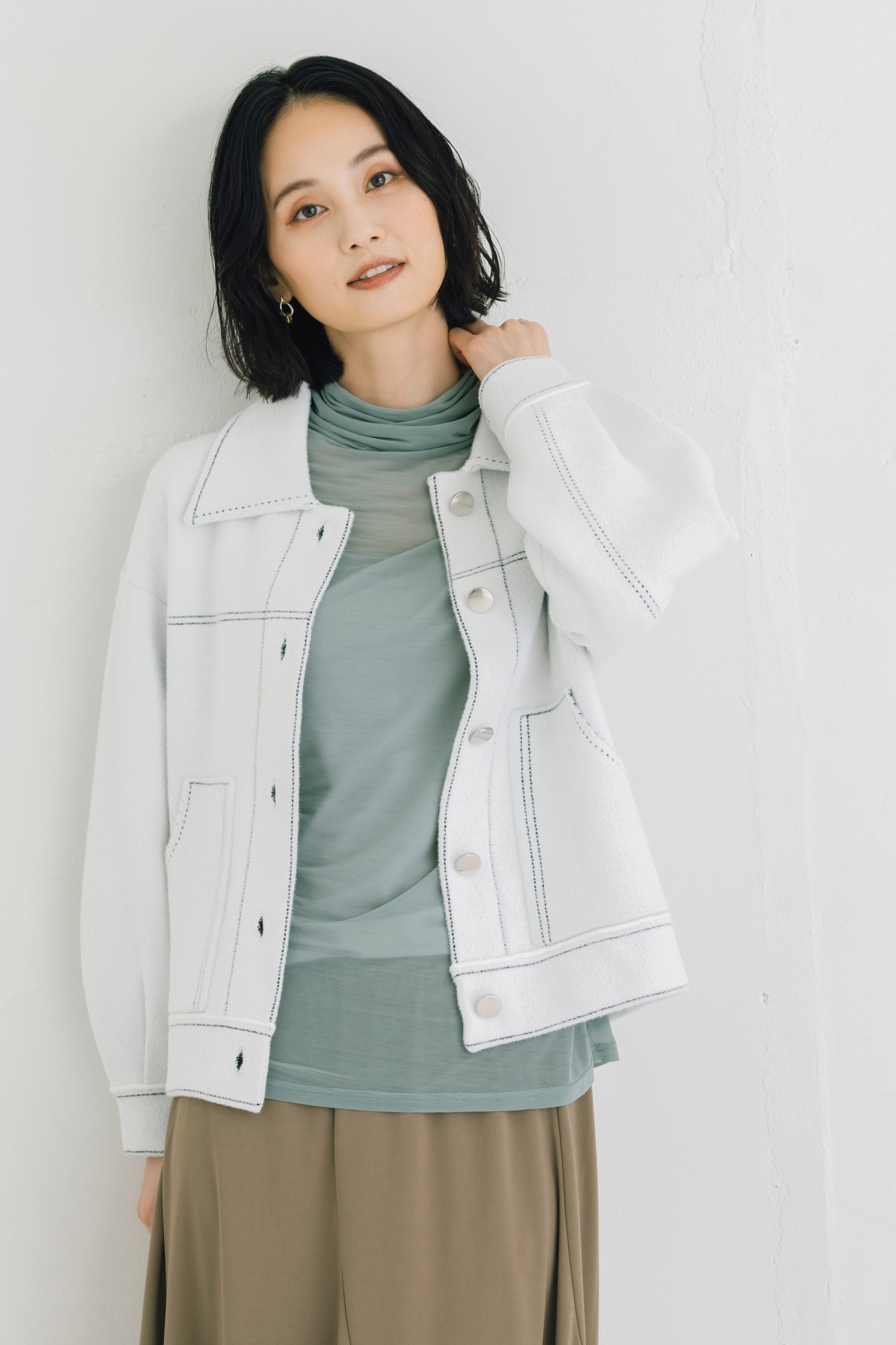 配色カットソートップ NS-259