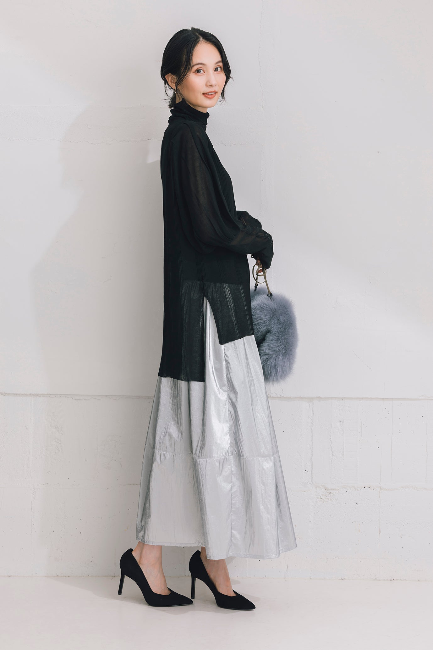 シャイニーロングスカート NS-258