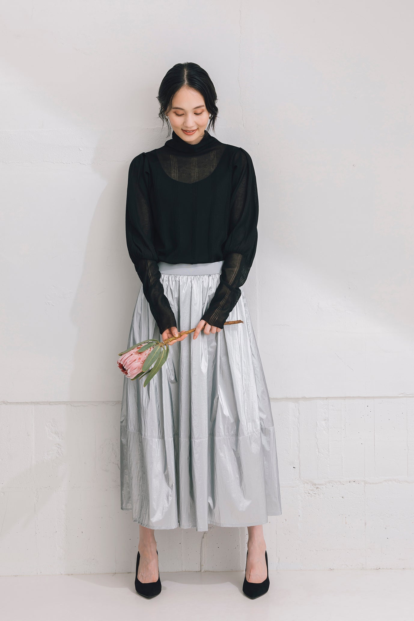 シャイニーロングスカート NS-258