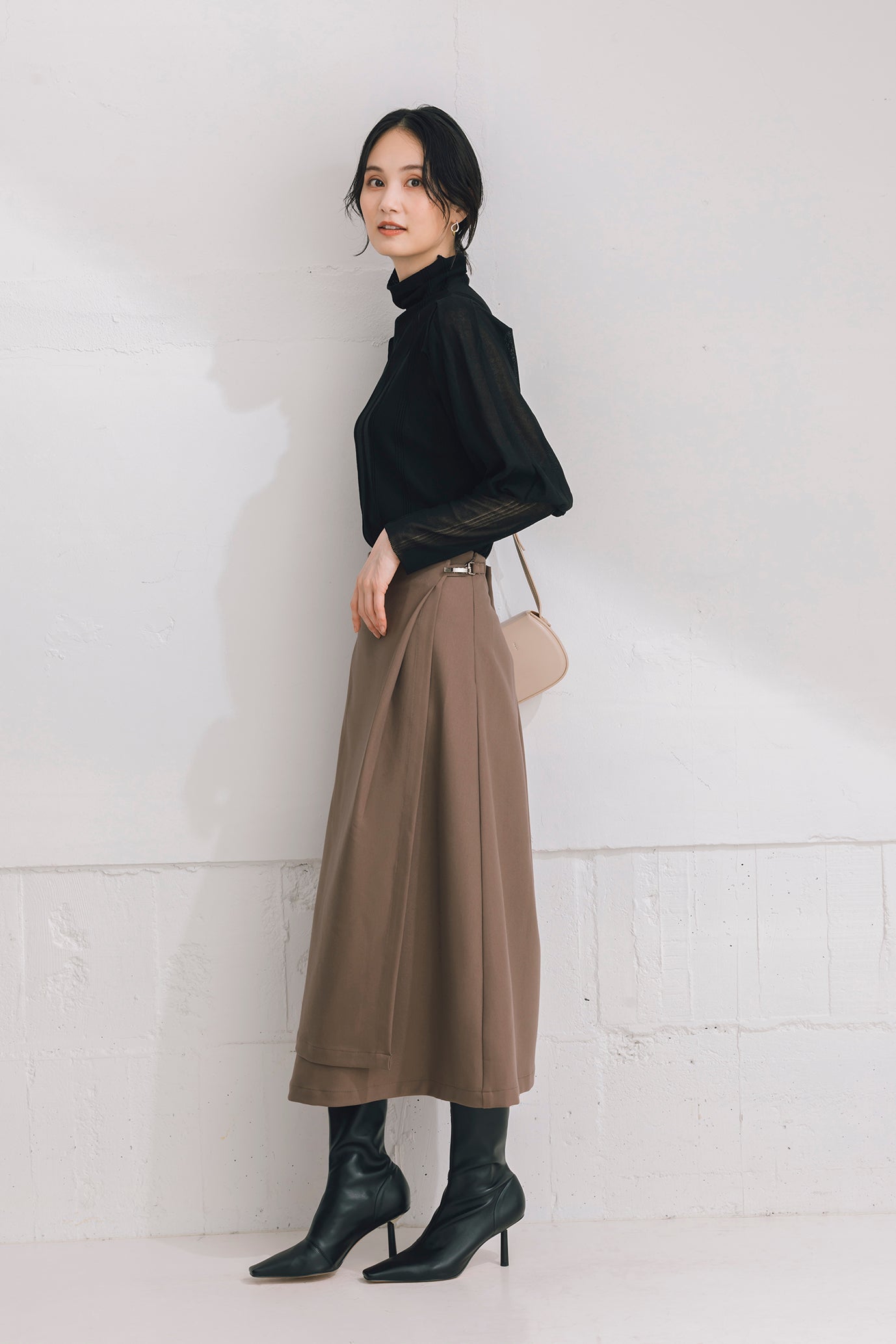 イレギュラーヘムラップ風スカート NS-252