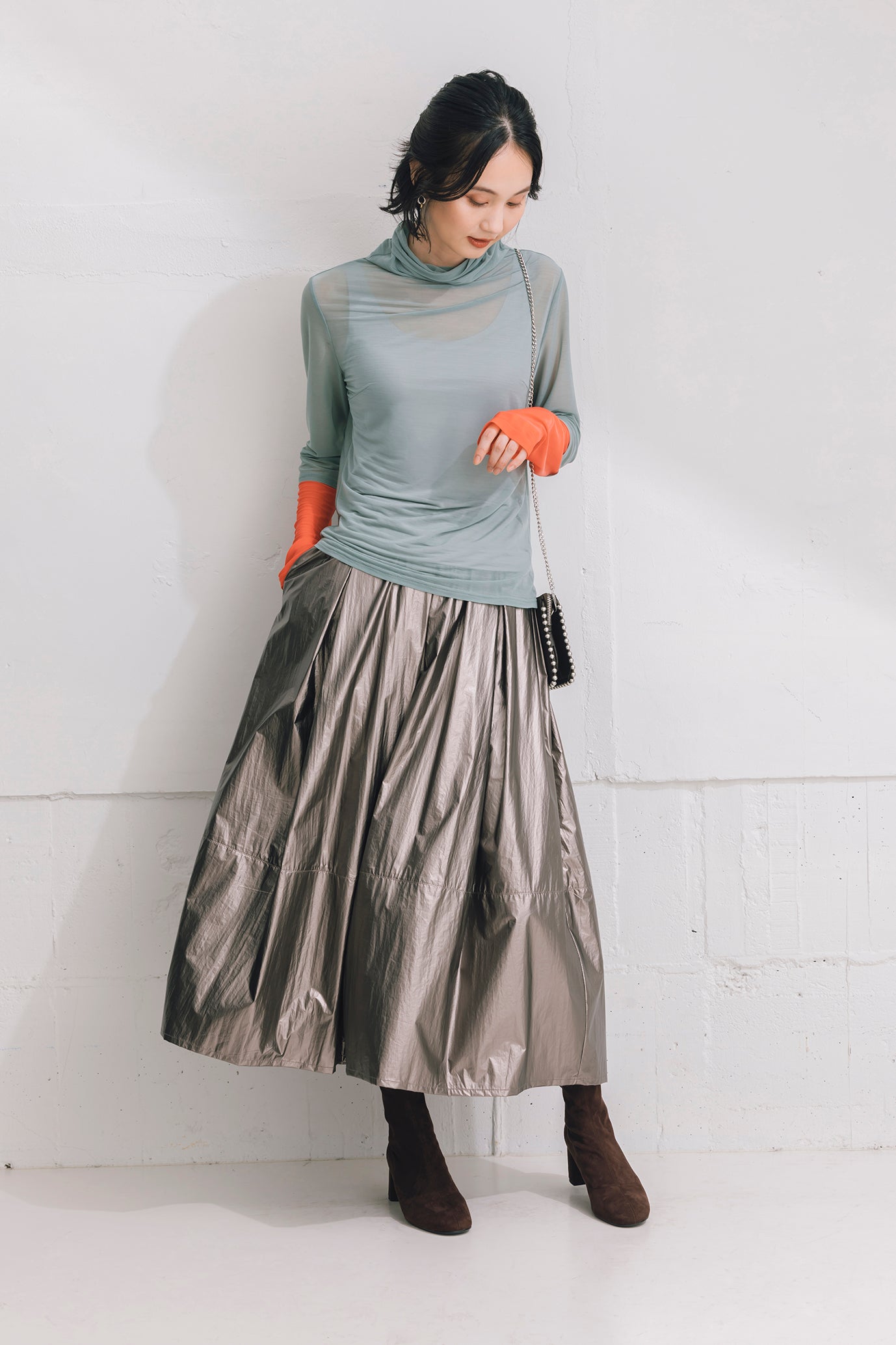 シャイニーロングスカート NS-258