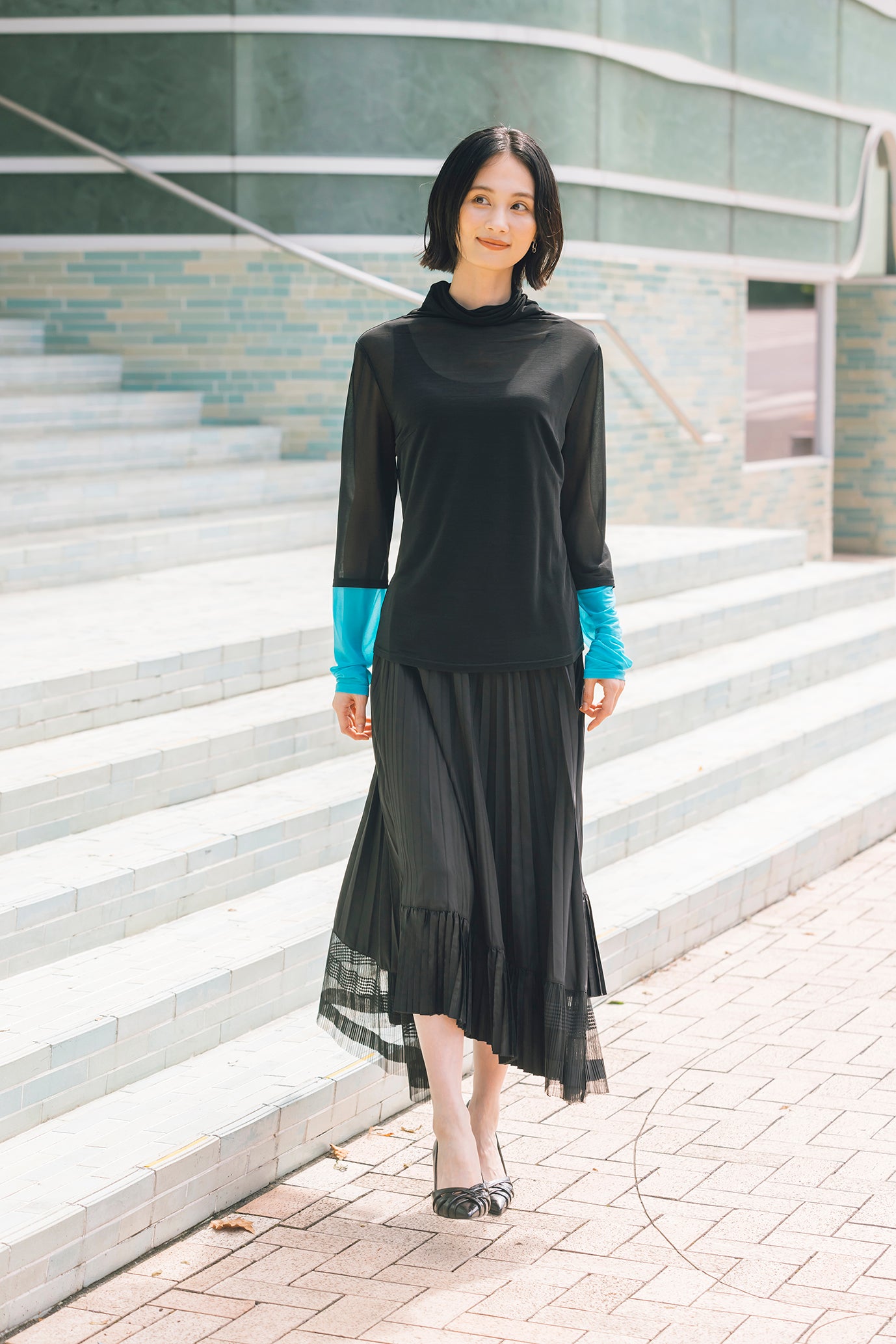 配色カットソートップ NS-259