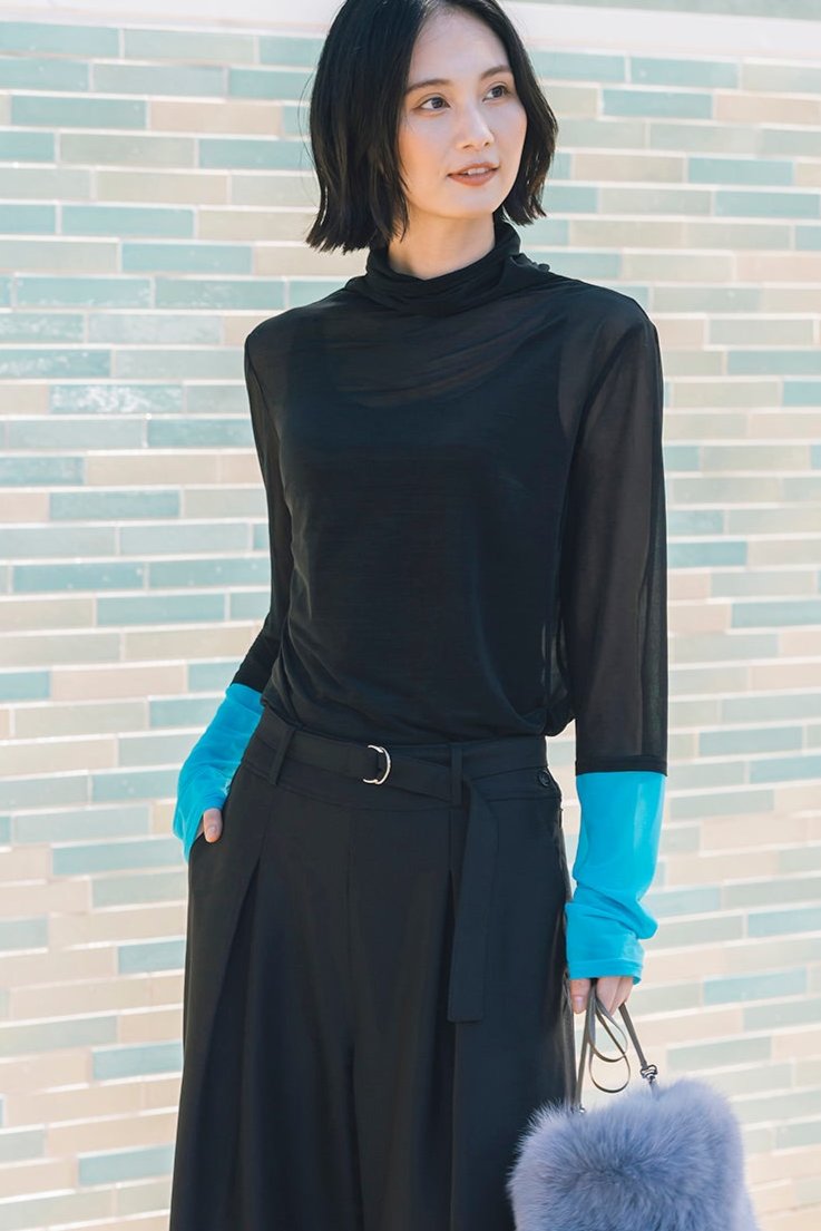 配色カットソートップ NS-259