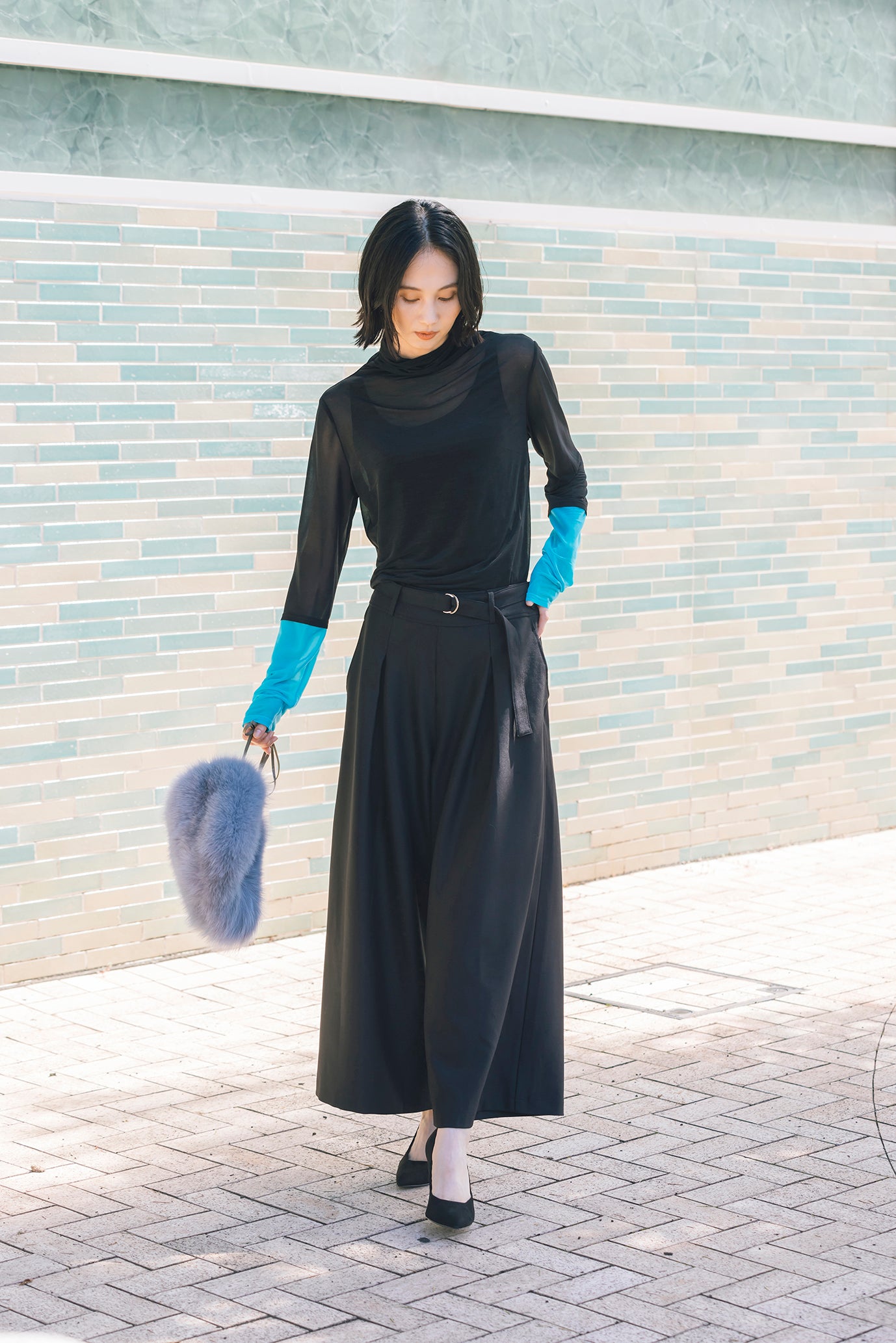 配色カットソートップ NS-259