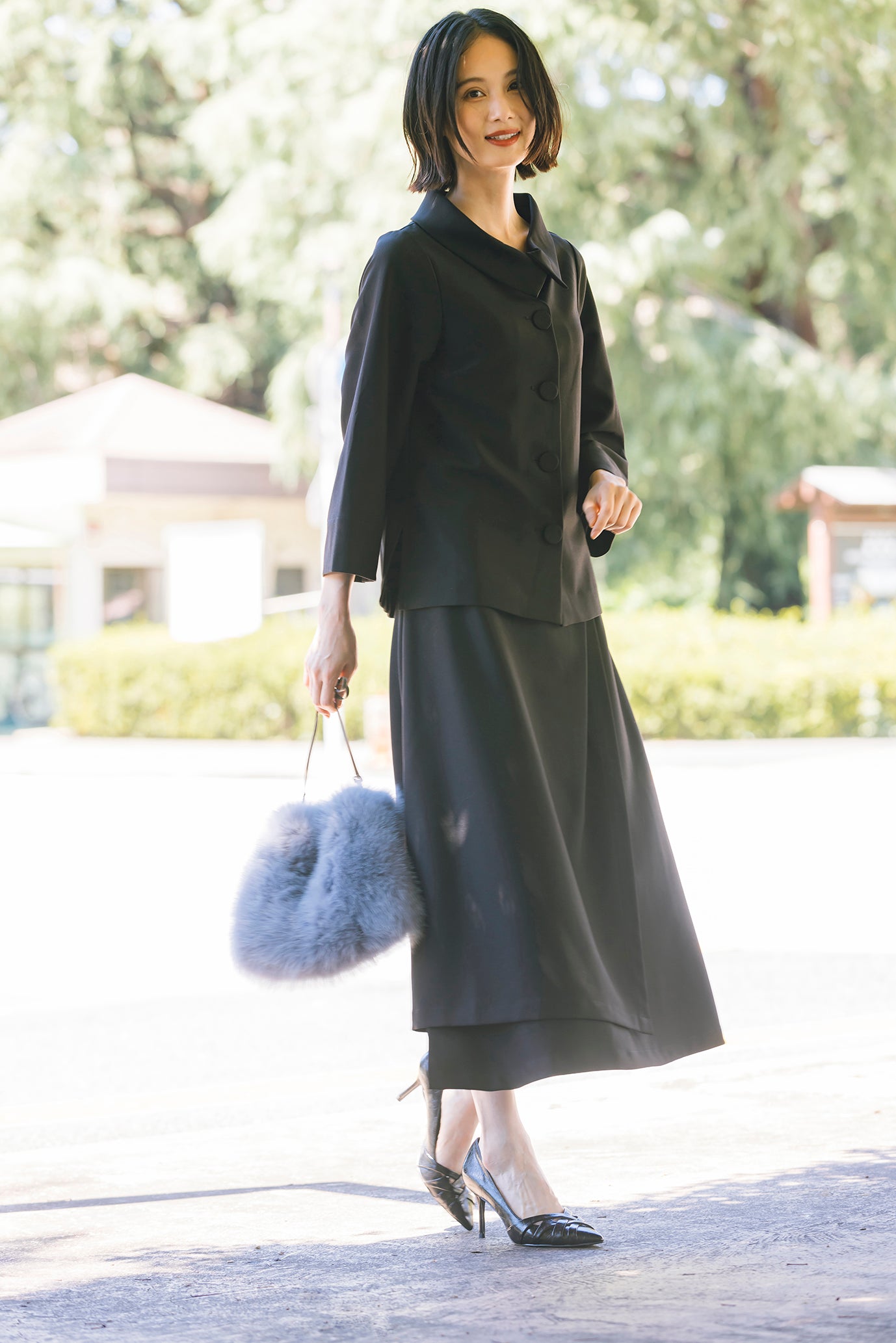 イレギュラーヘムラップ風スカート NS-252