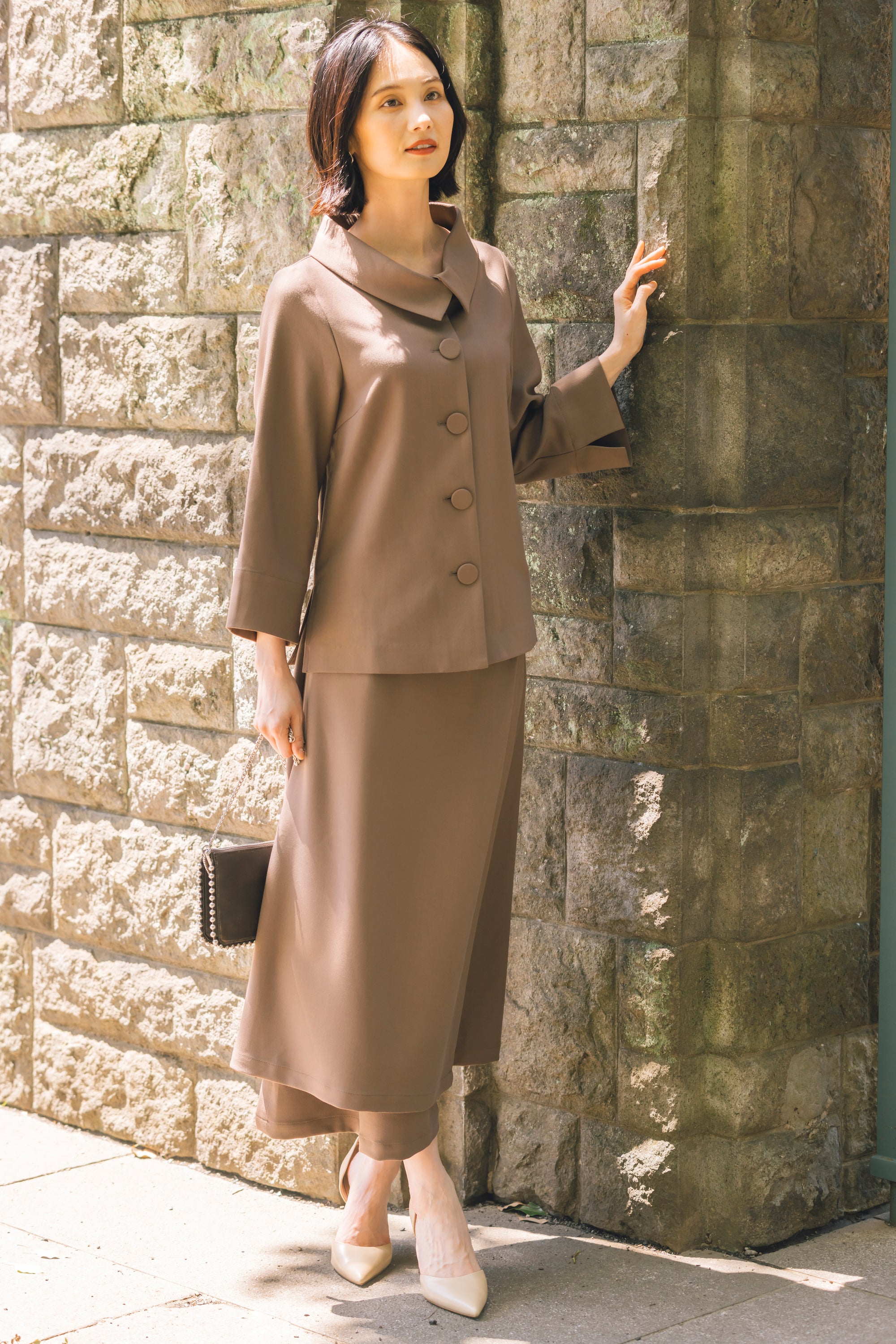 イレギュラーヘムラップ風スカート NS-252