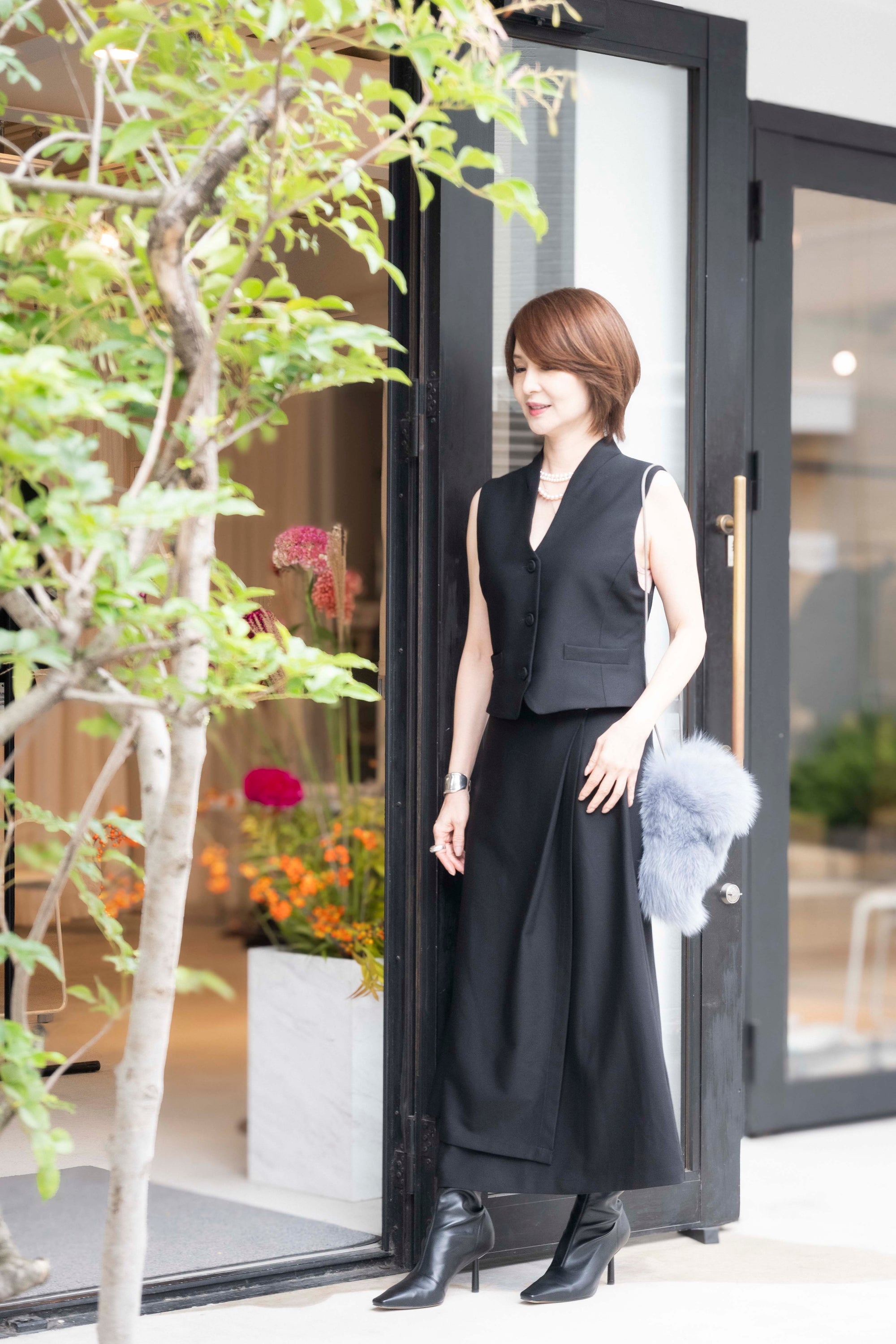 イレギュラーヘムラップ風スカート NS-252