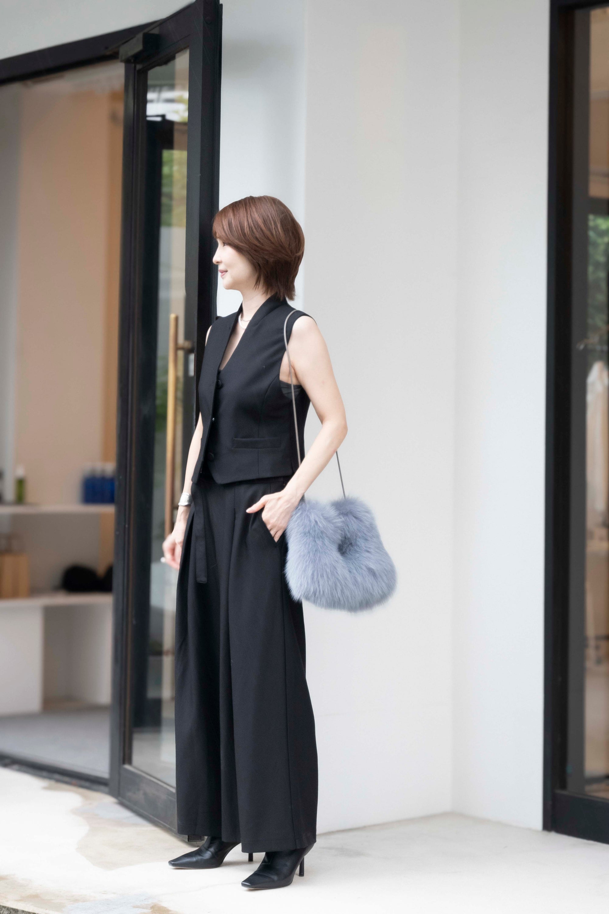 フロントタックワイドパンツ(共布ベルト付き)NS-241