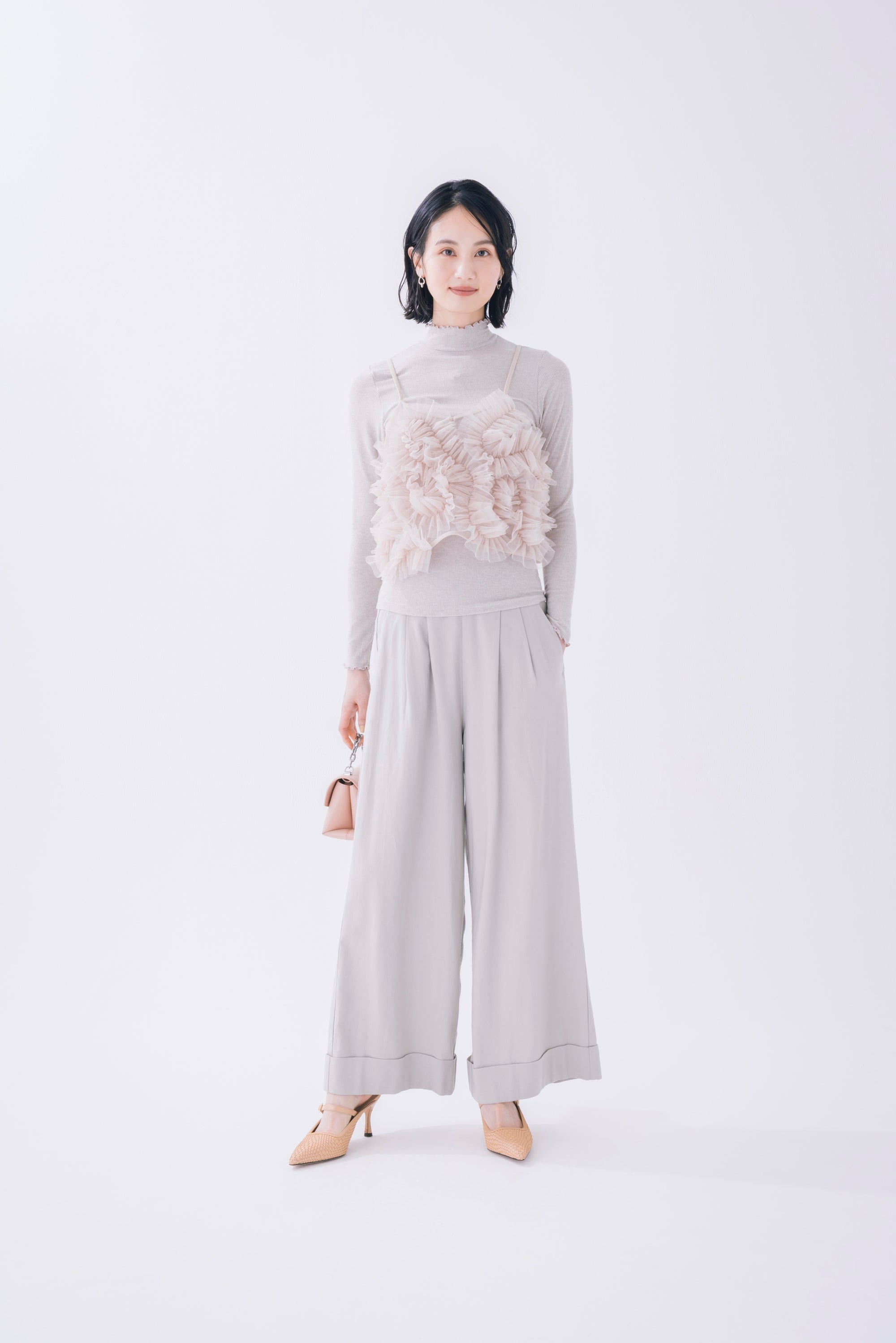 麻混ワイドパンツ NS-205