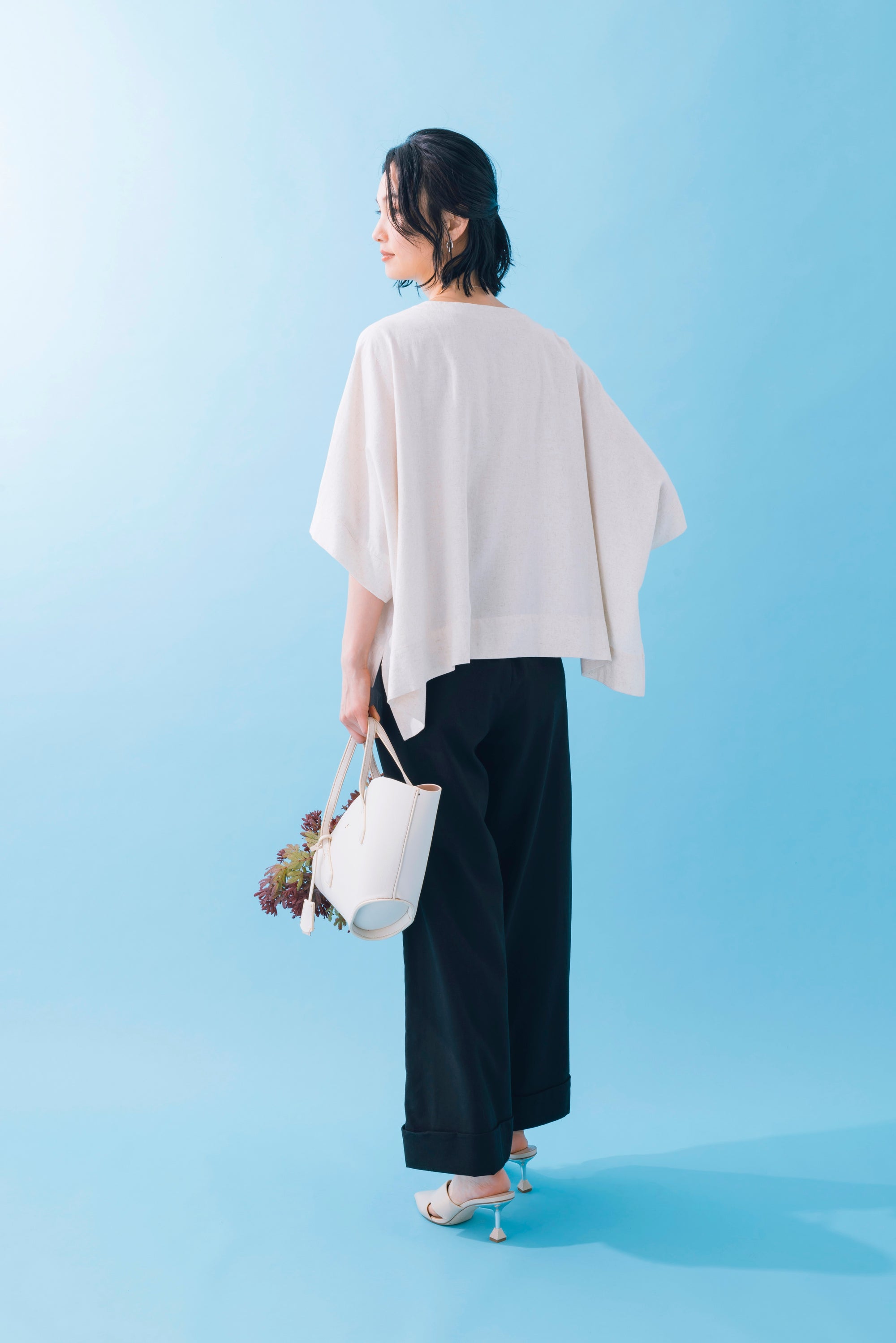 麻混ワイドパンツ NS-205