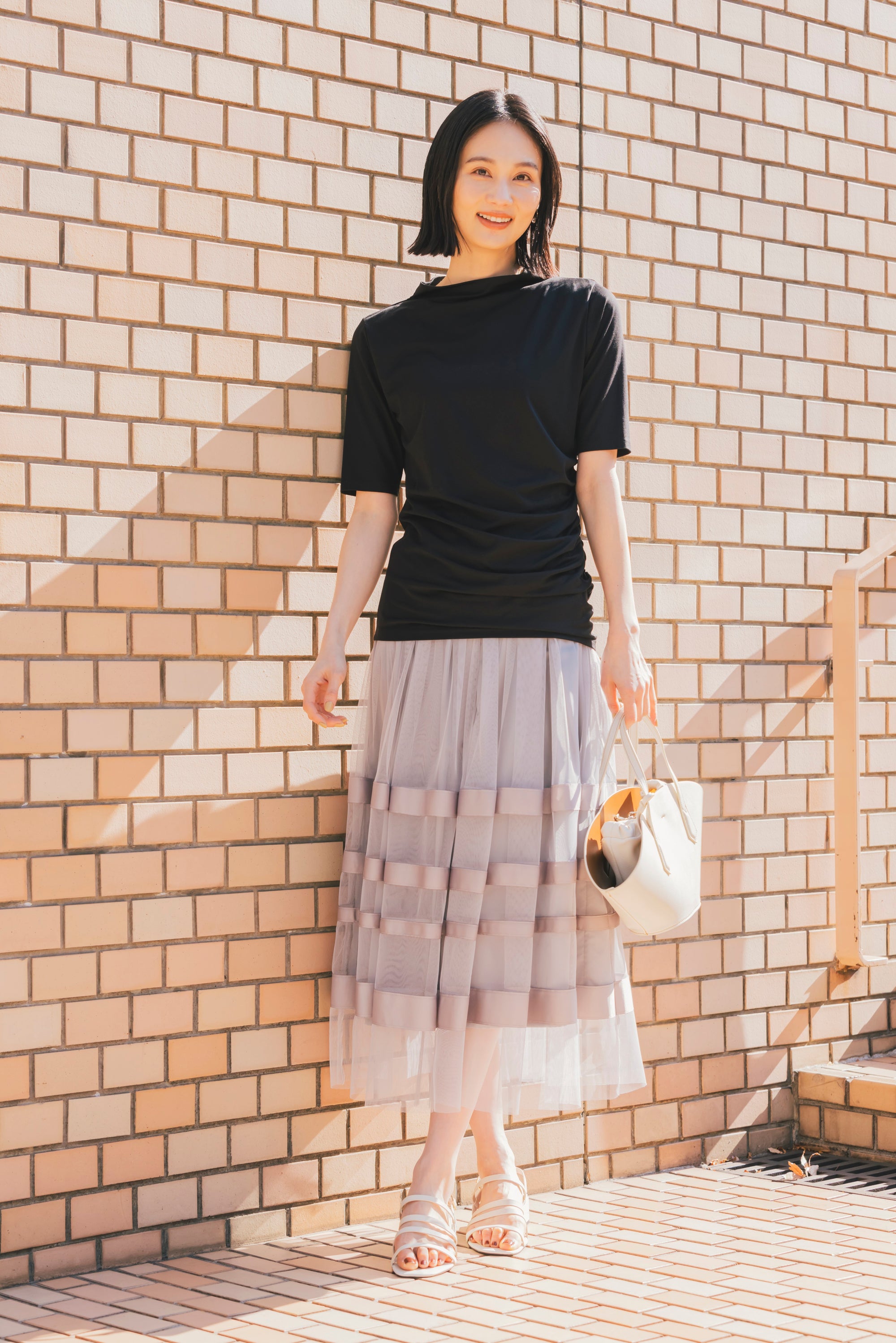 テープ使いチュールスカート NS-242