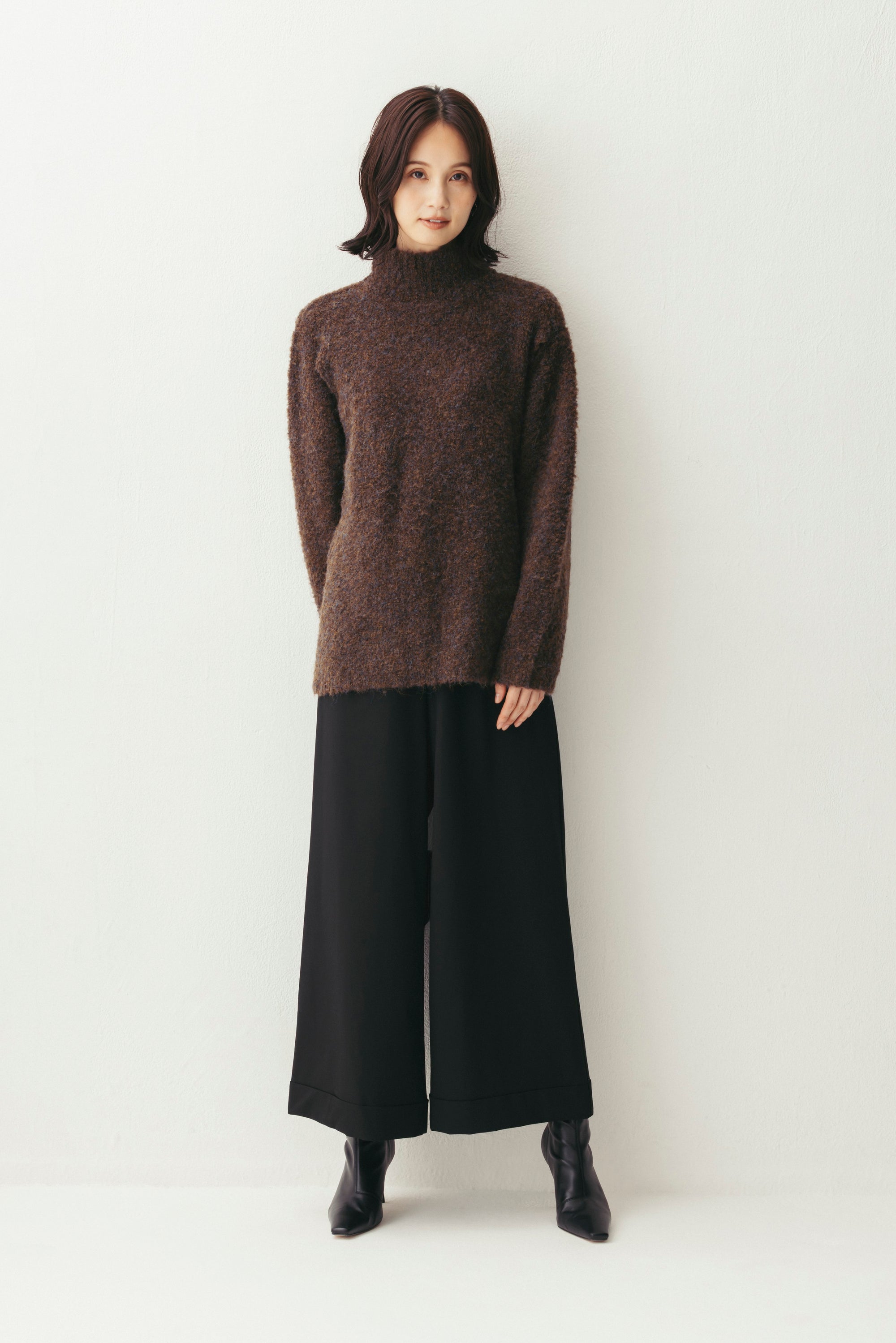 デザインスリーブニットトップ NS-351