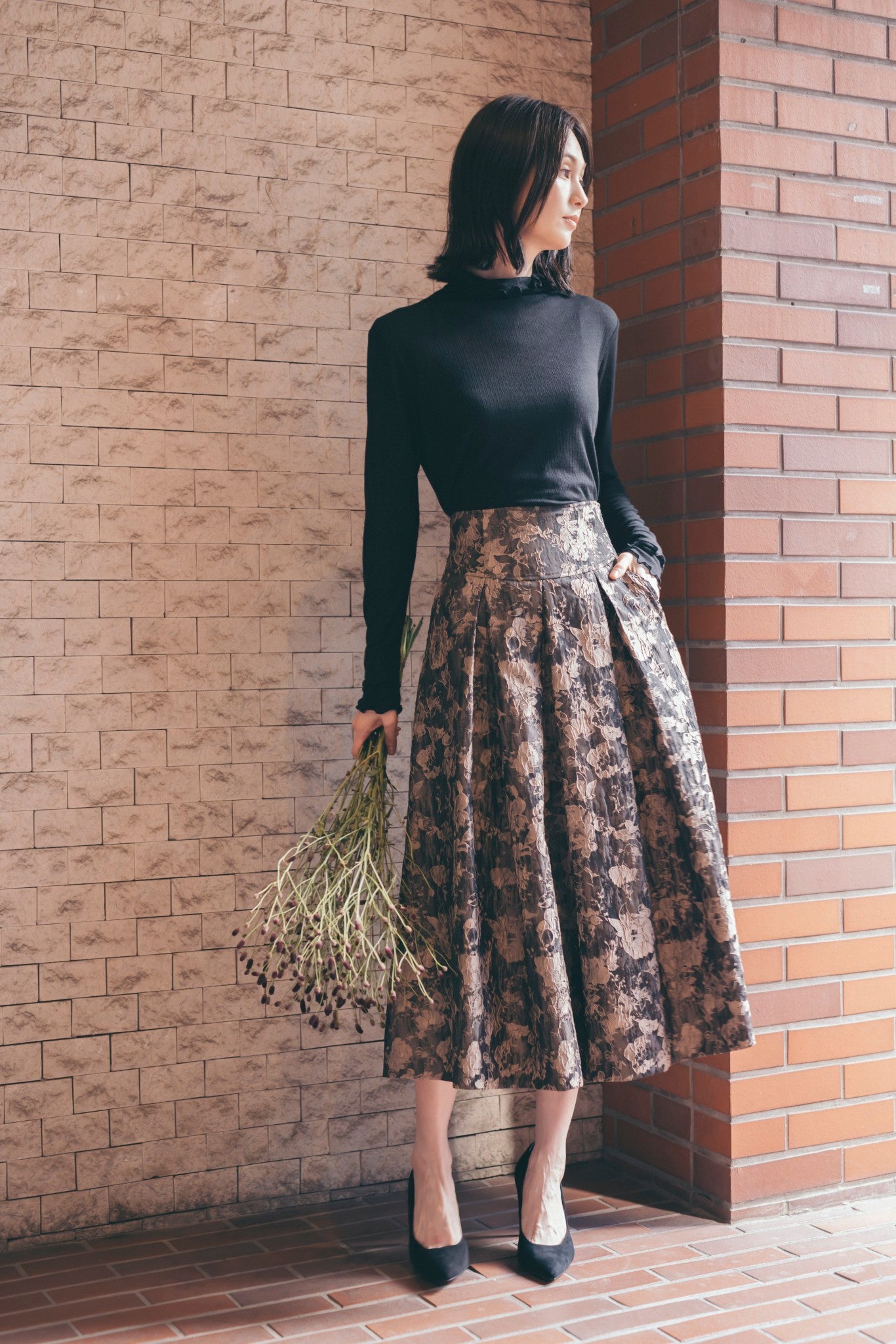 ジャカードタックスカート NS-334