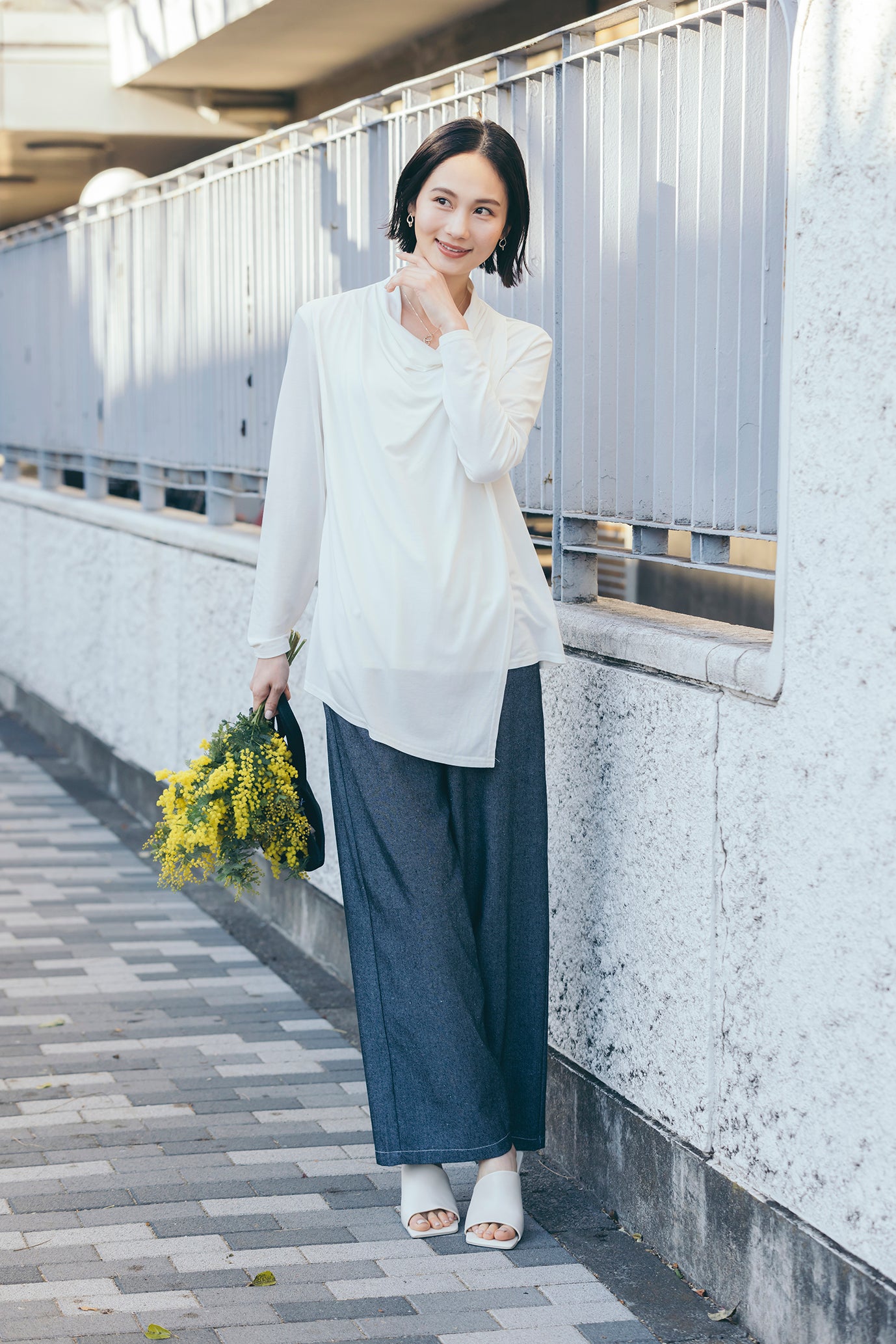 麻混デニムパンツ NS-204