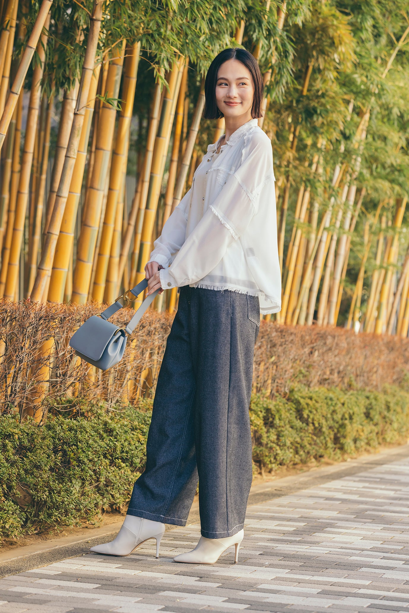 麻混デニムパンツ NS-204