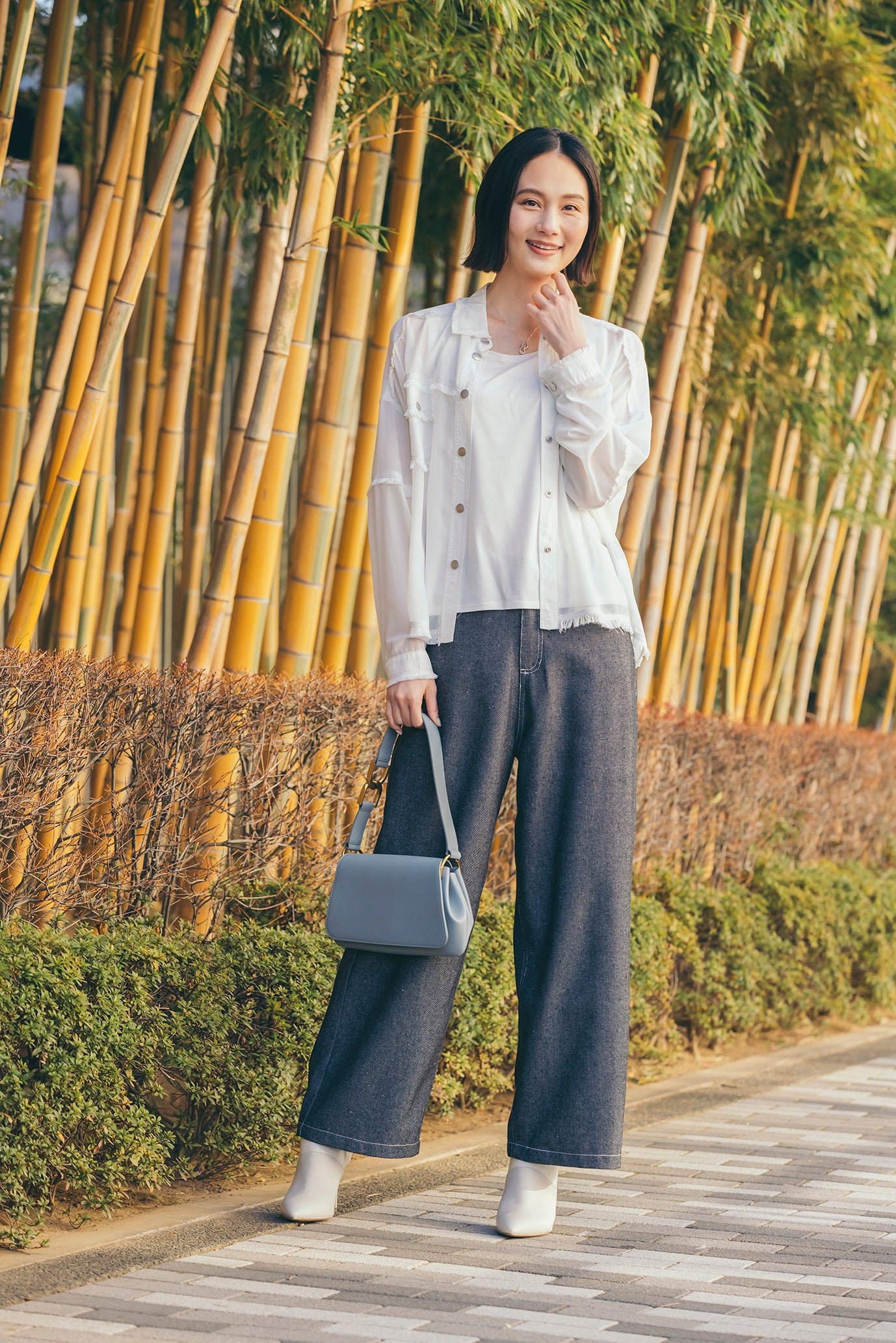 麻混デニムパンツ NS-204