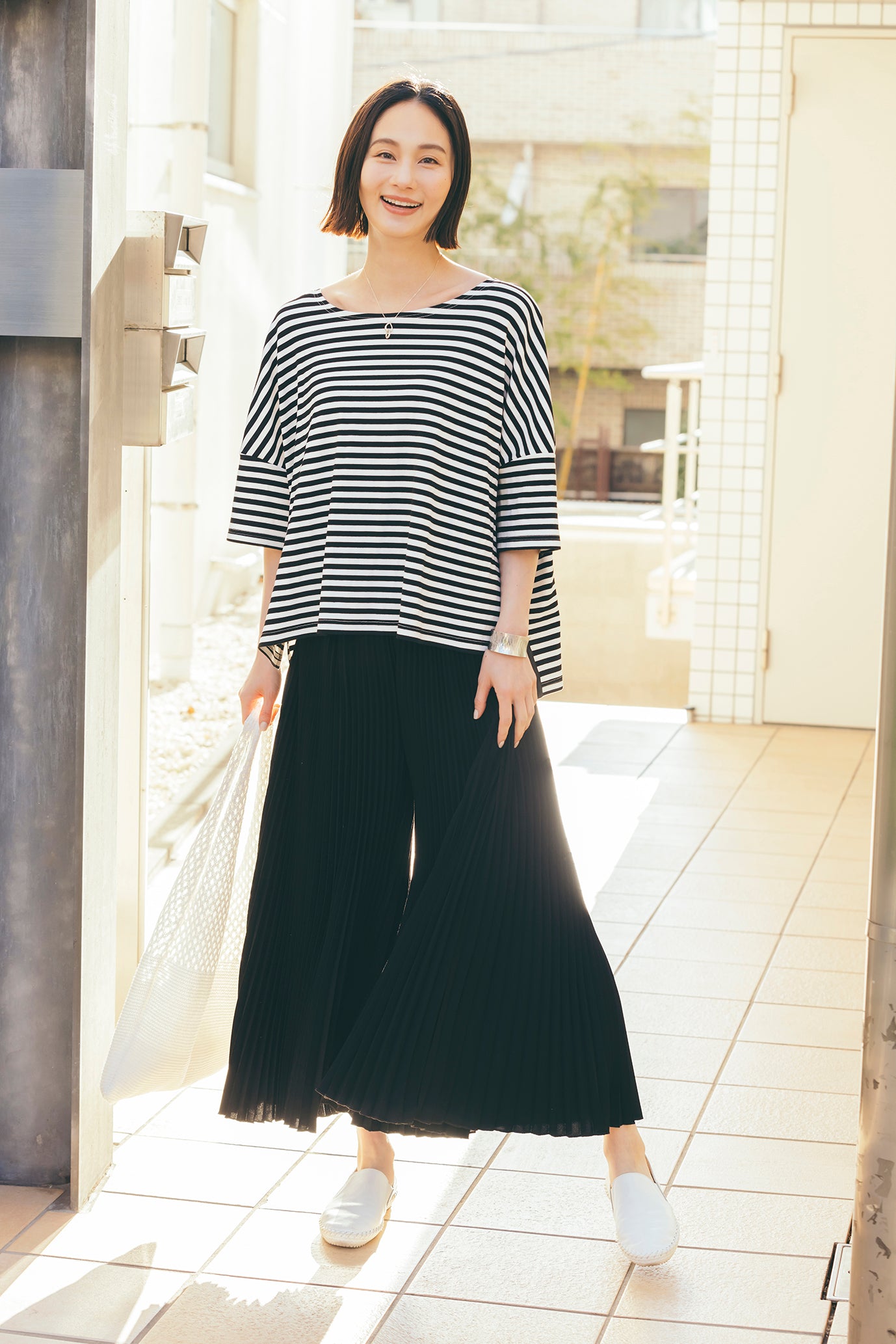 ロングプリーツパンツ NS-207