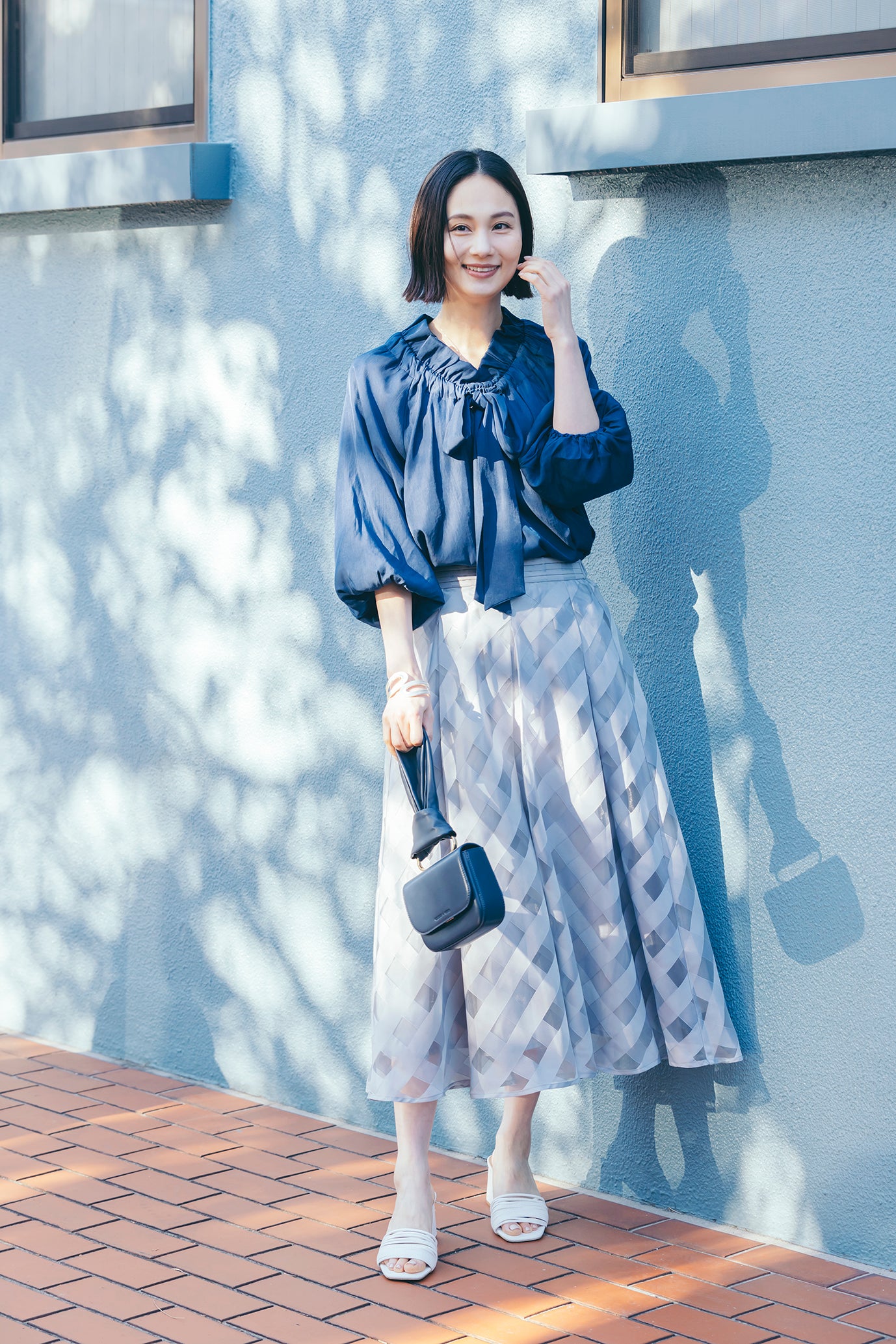 フリル衿ブラウス NS-192