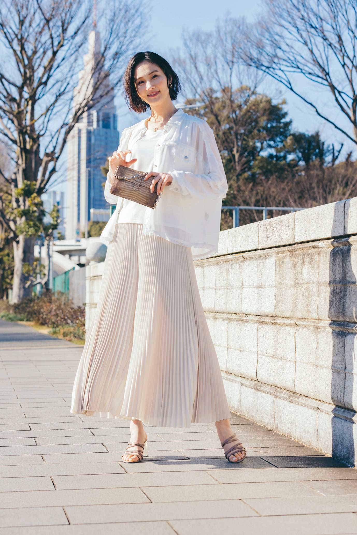 ロングプリーツパンツ NS-207