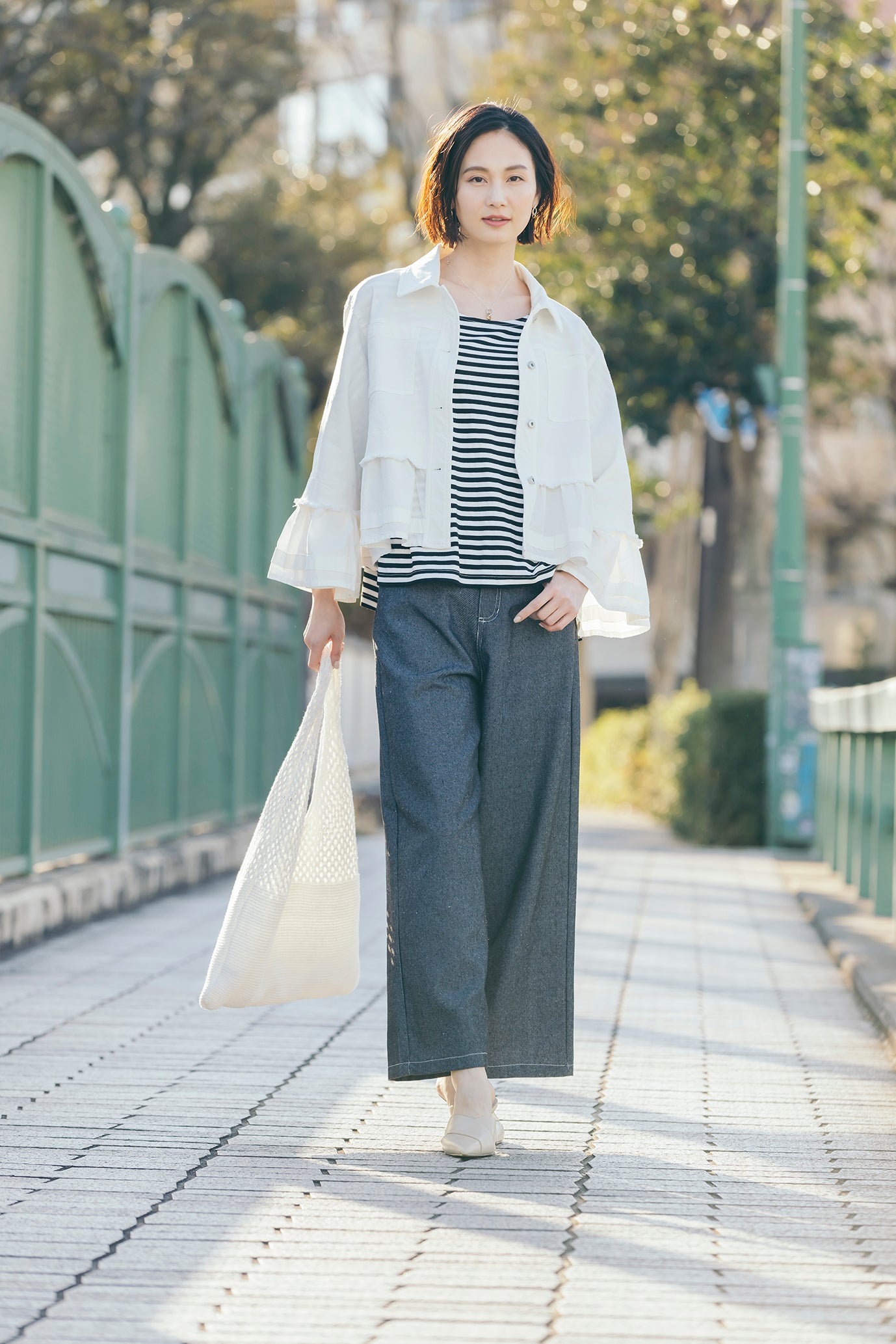 麻混デニムパンツ NS-204