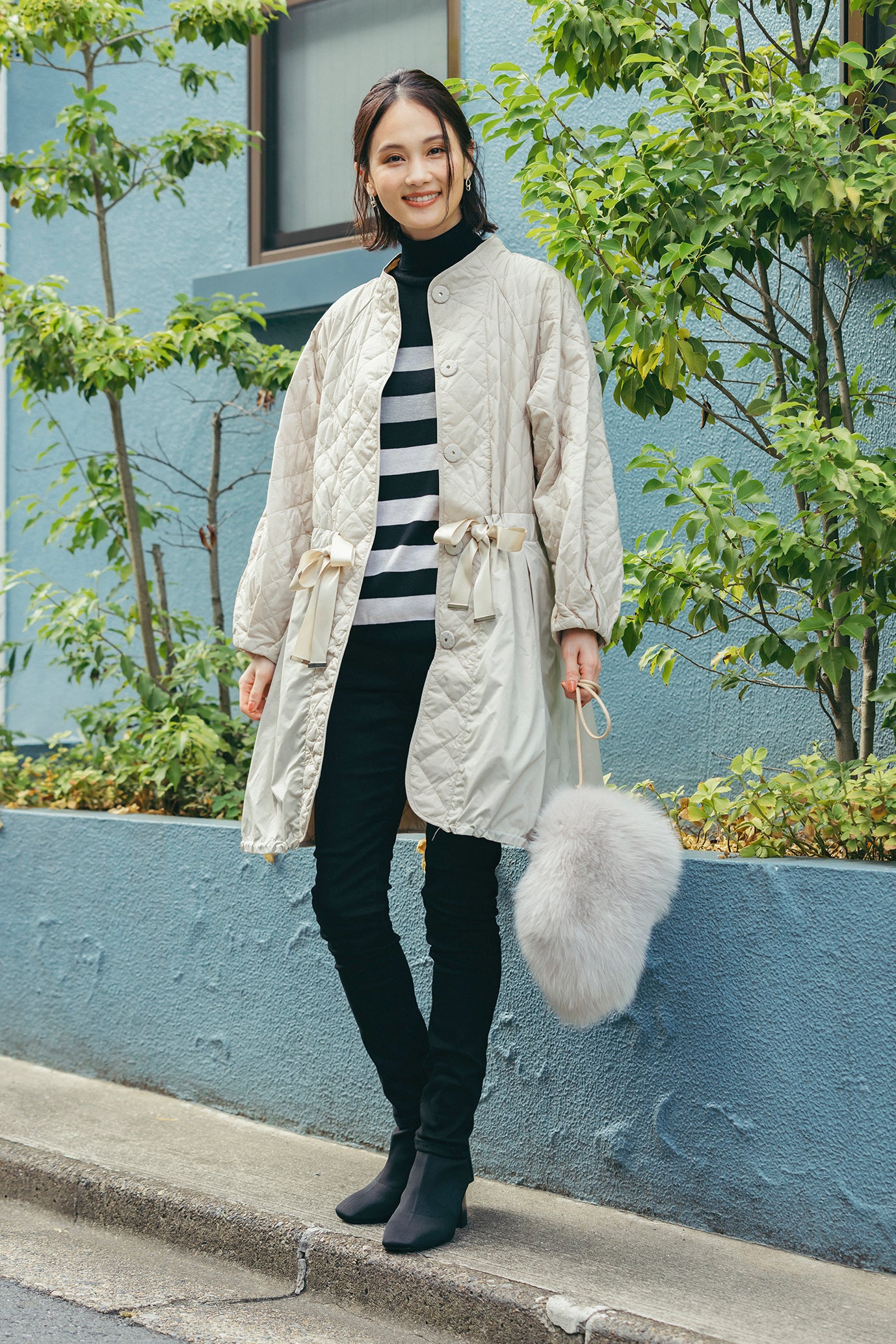 ドローストリング機能綿コート NS-163