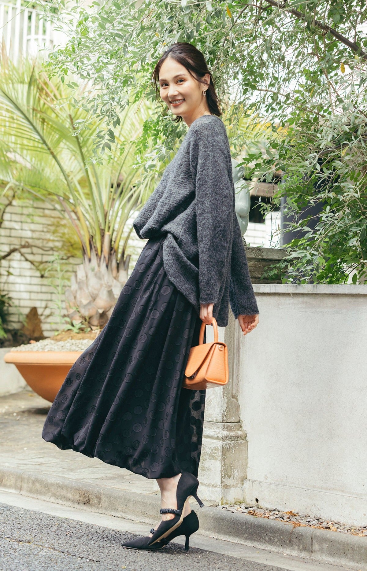 ドットジャカードバルーンスカート NS-168