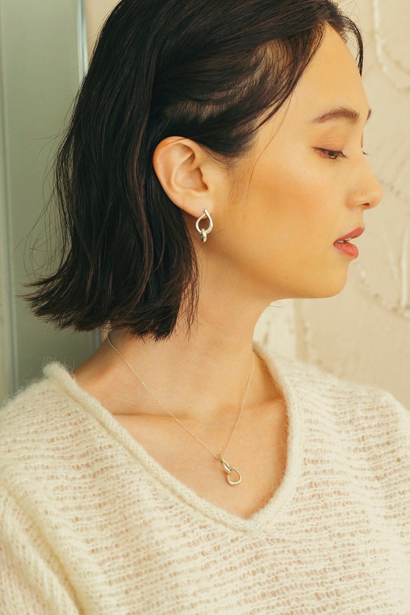 ダブルリングピアス NS-183