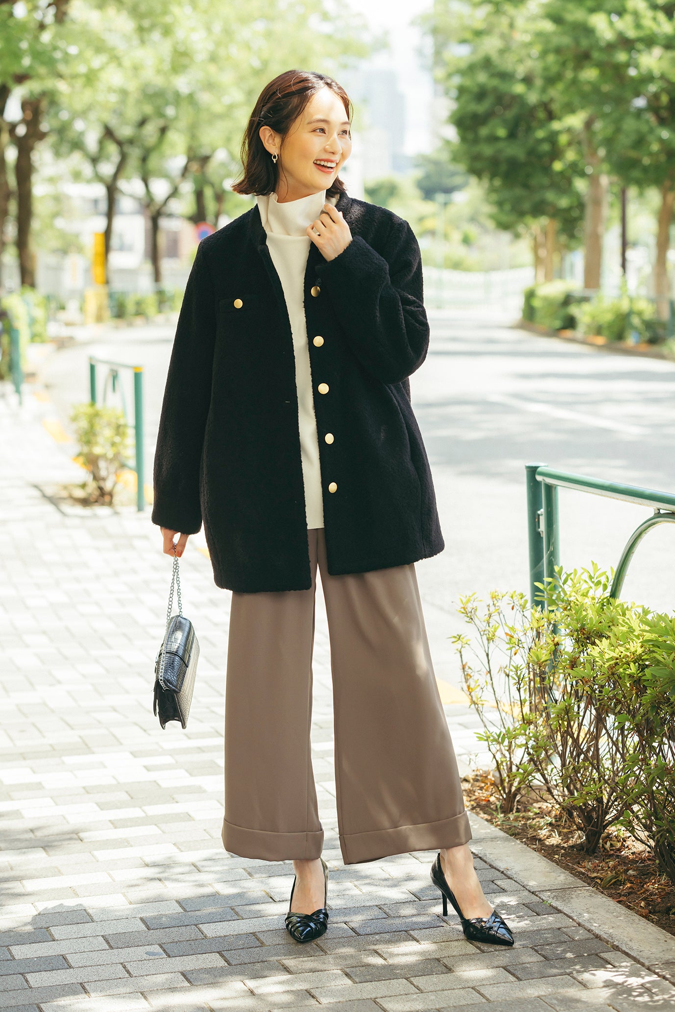 ウール混ボアコート NS-167