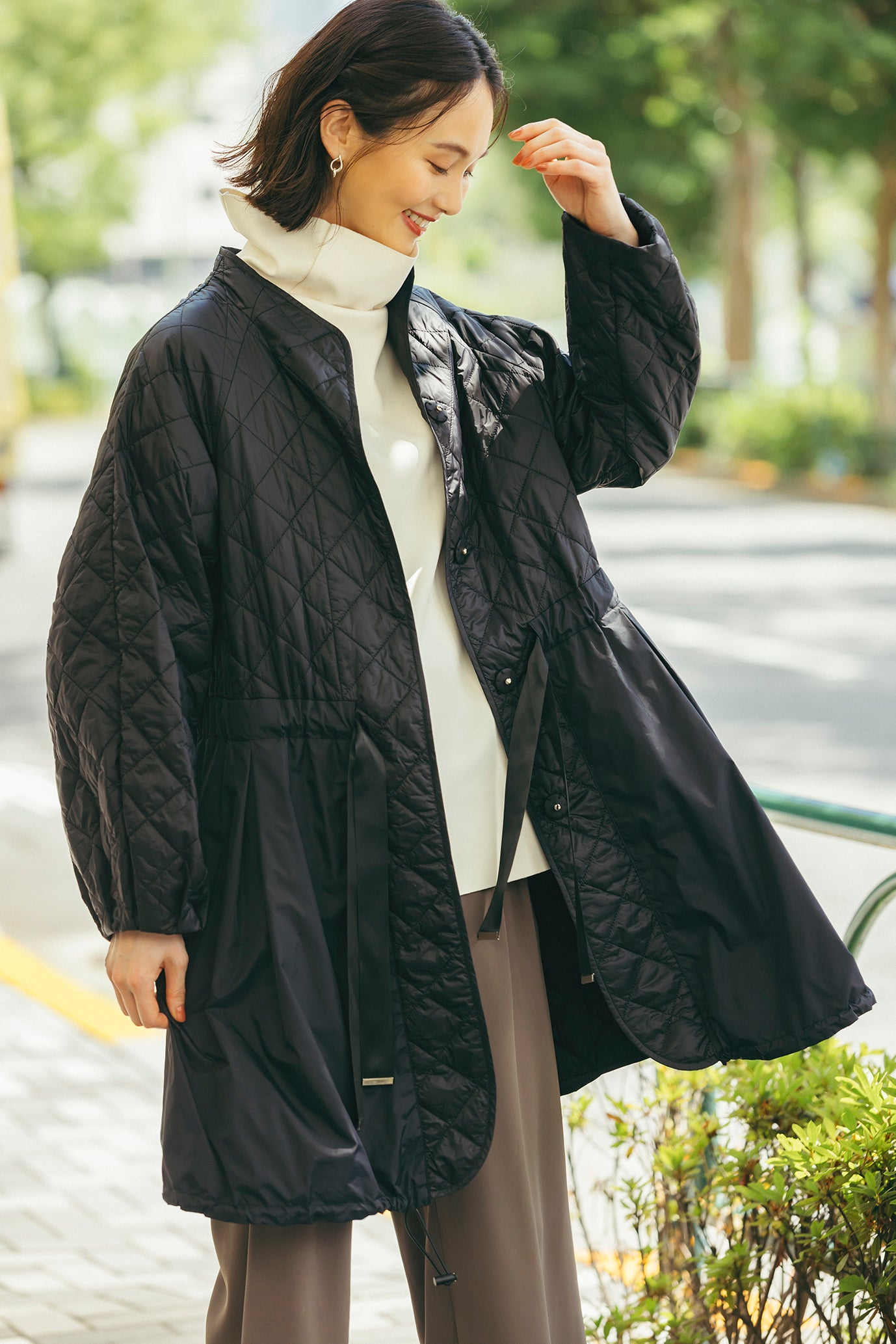 ドローストリング機能綿コート NS-163