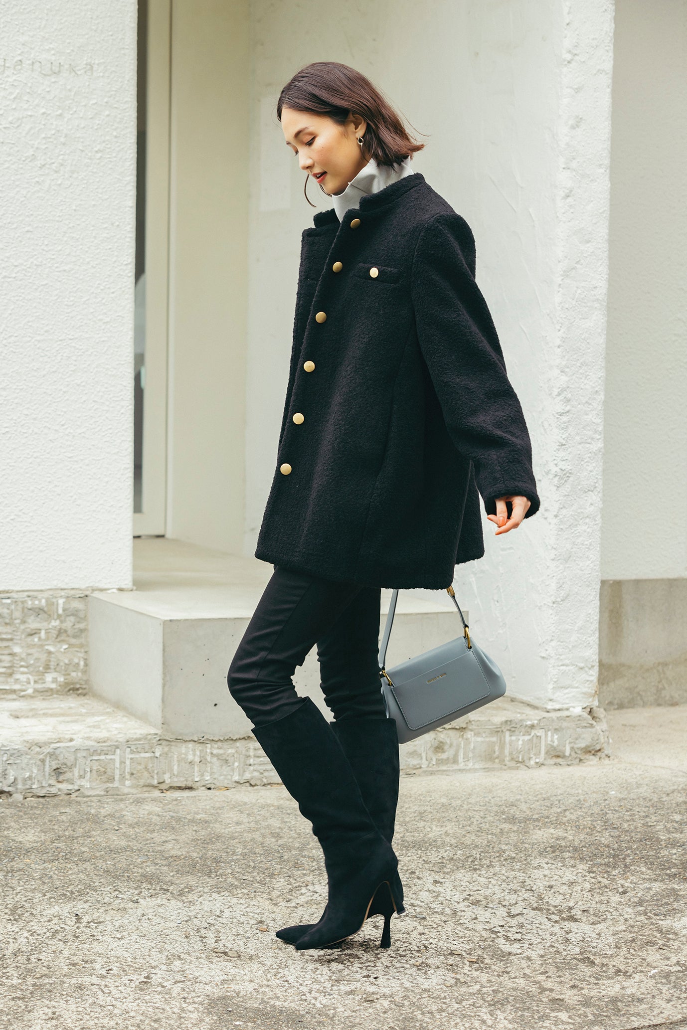 ウール混ボアコート NS-167