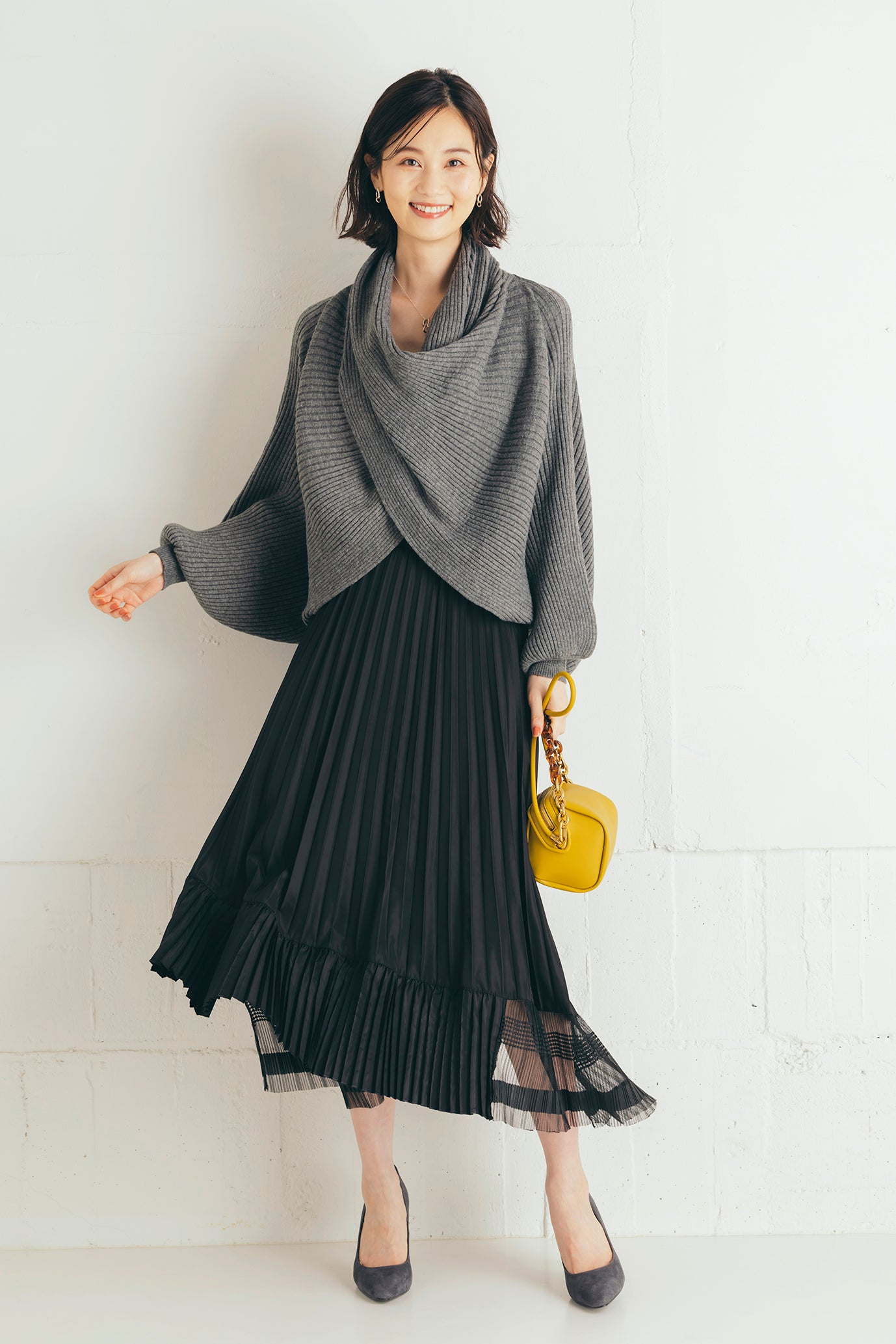 イレギュラーヘムプリーツスカート NS-169