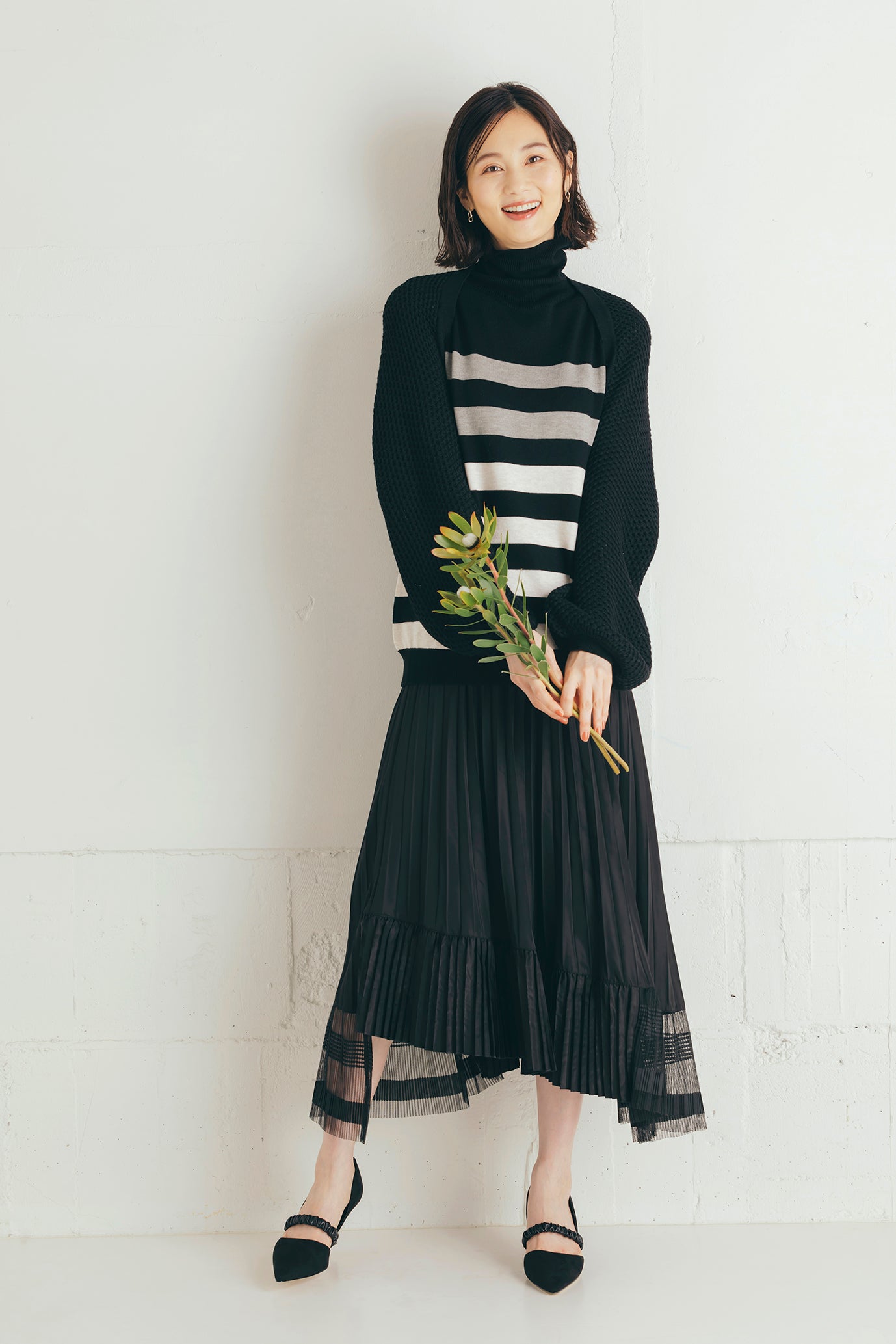 イレギュラーヘムプリーツスカート NS-169