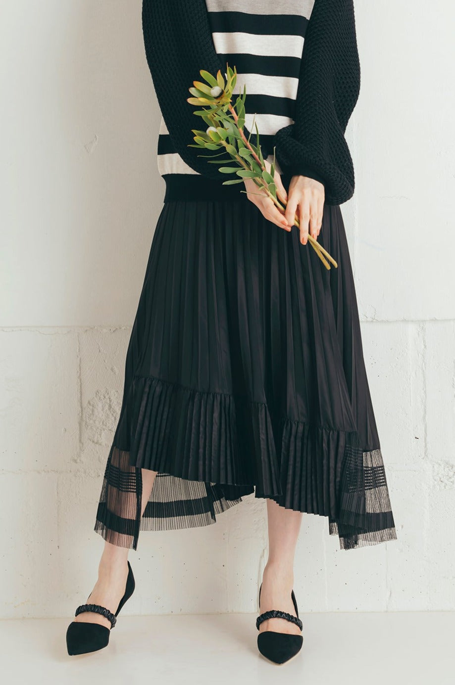 イレギュラーヘムプリーツスカート NS-169