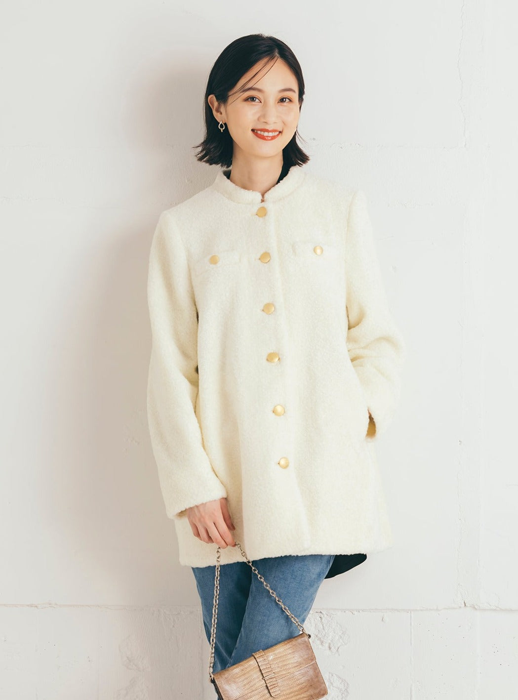 ウール混ボアコート NS-167