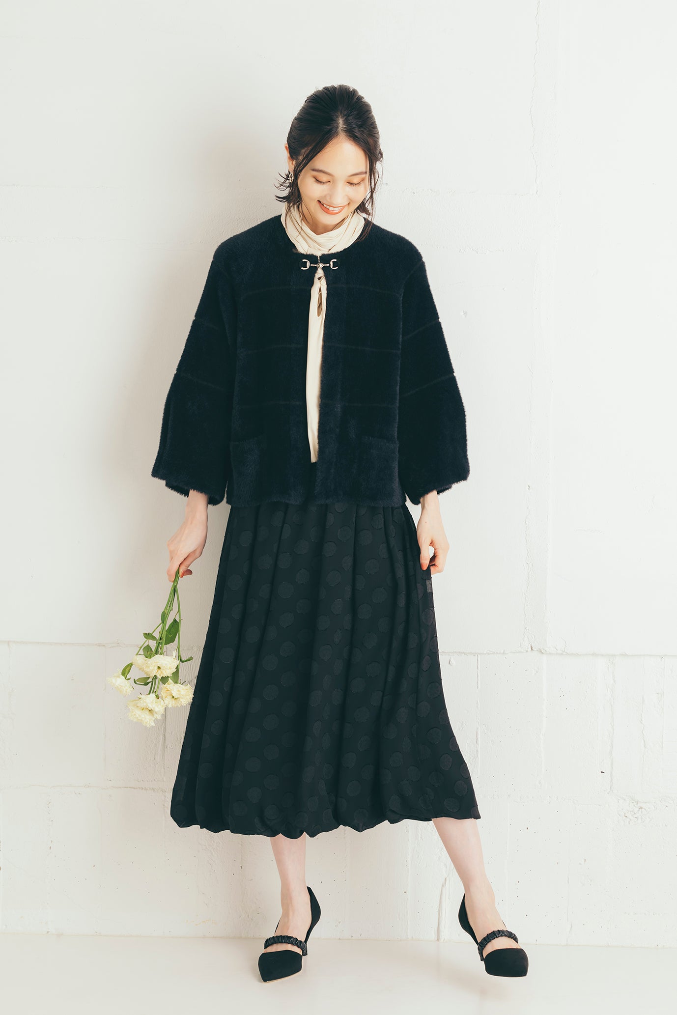 ドットジャカードバルーンスカート NS-168