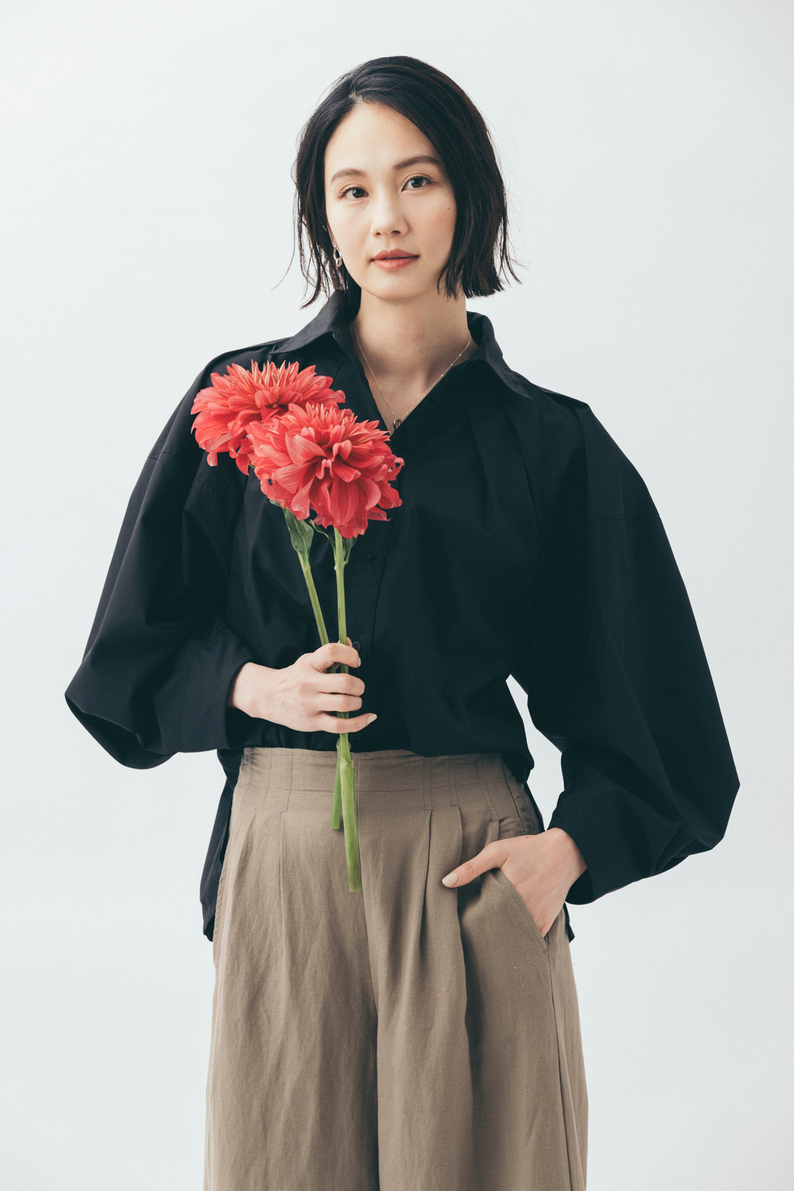 タック袖ブラウス NS-193