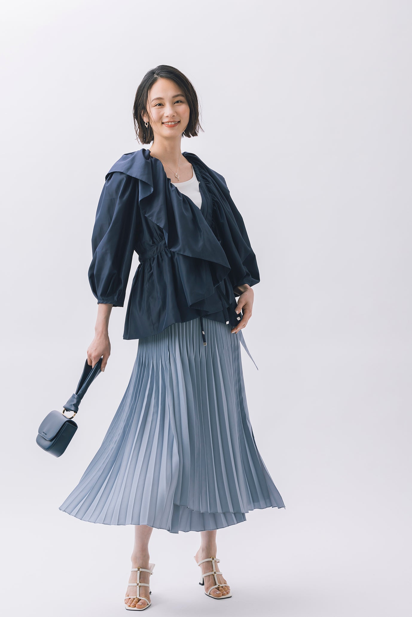 フロントレイヤードプリーツスカート NS-203