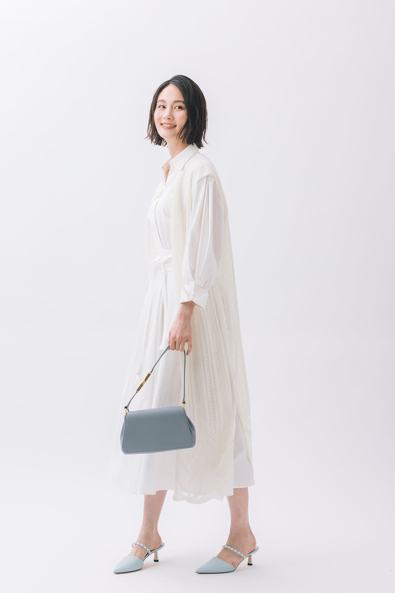 レーシー調ニットロングジレ NS-211