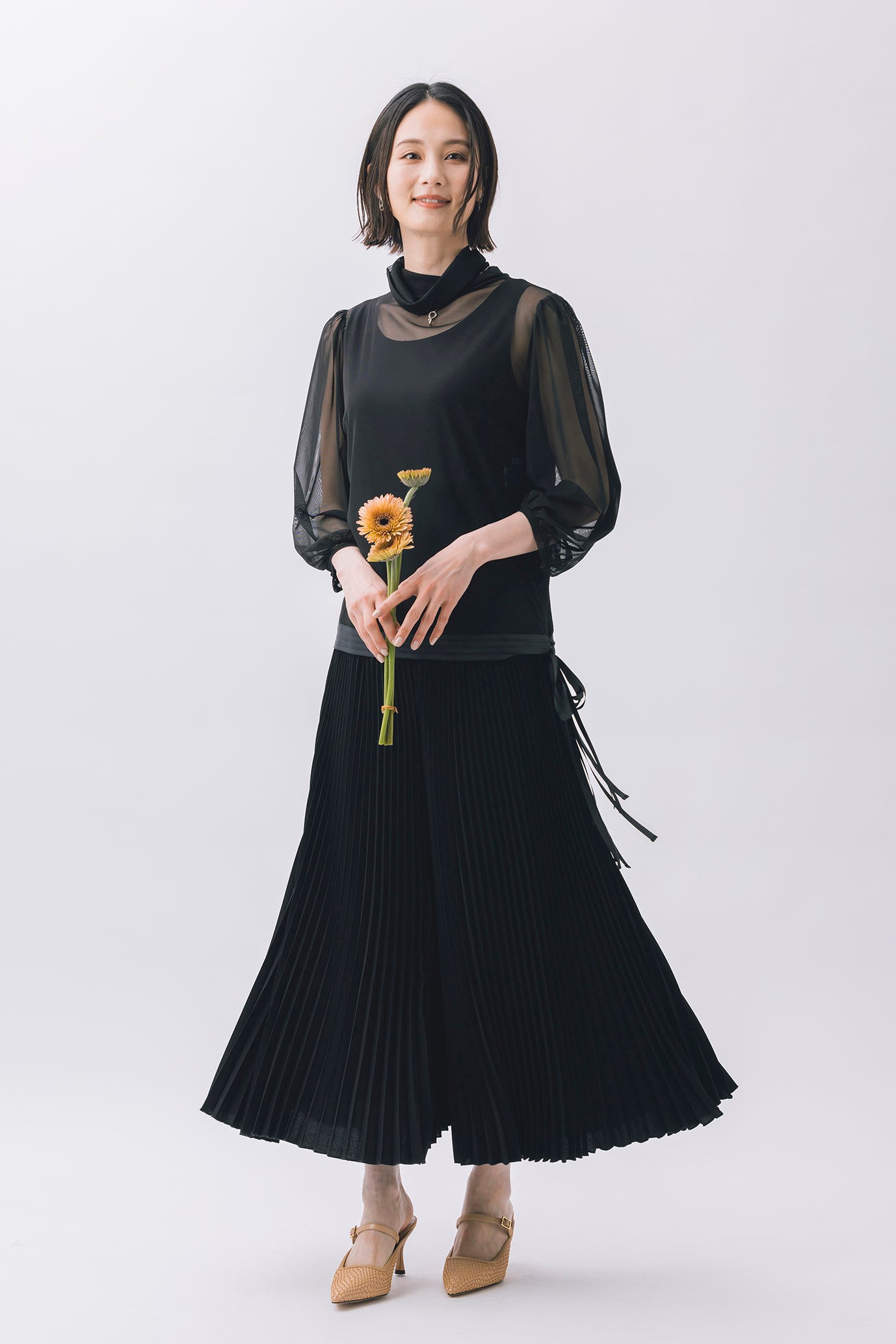 ロングプリーツパンツ NS-207