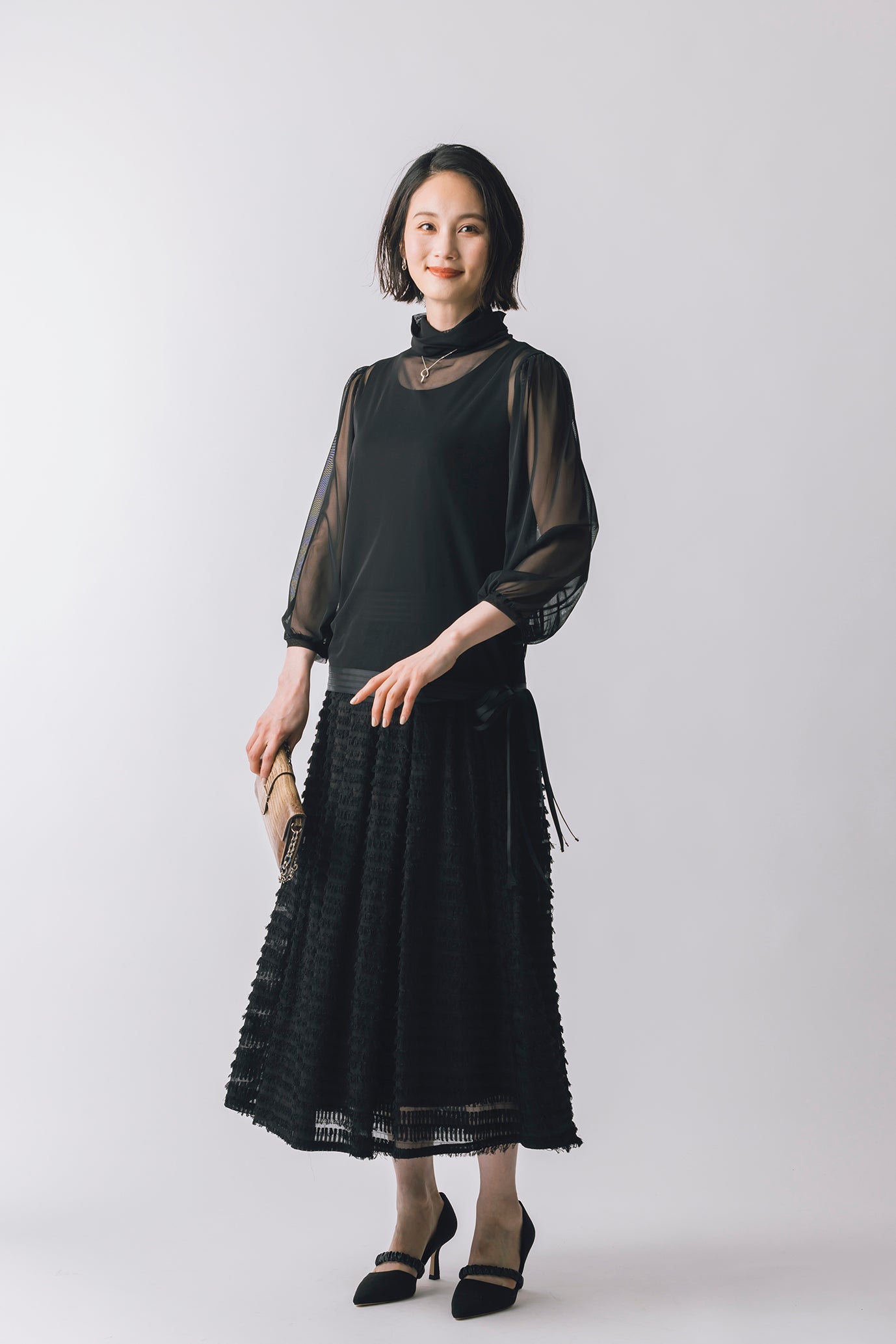 カットジャカードタックスカート NS-209