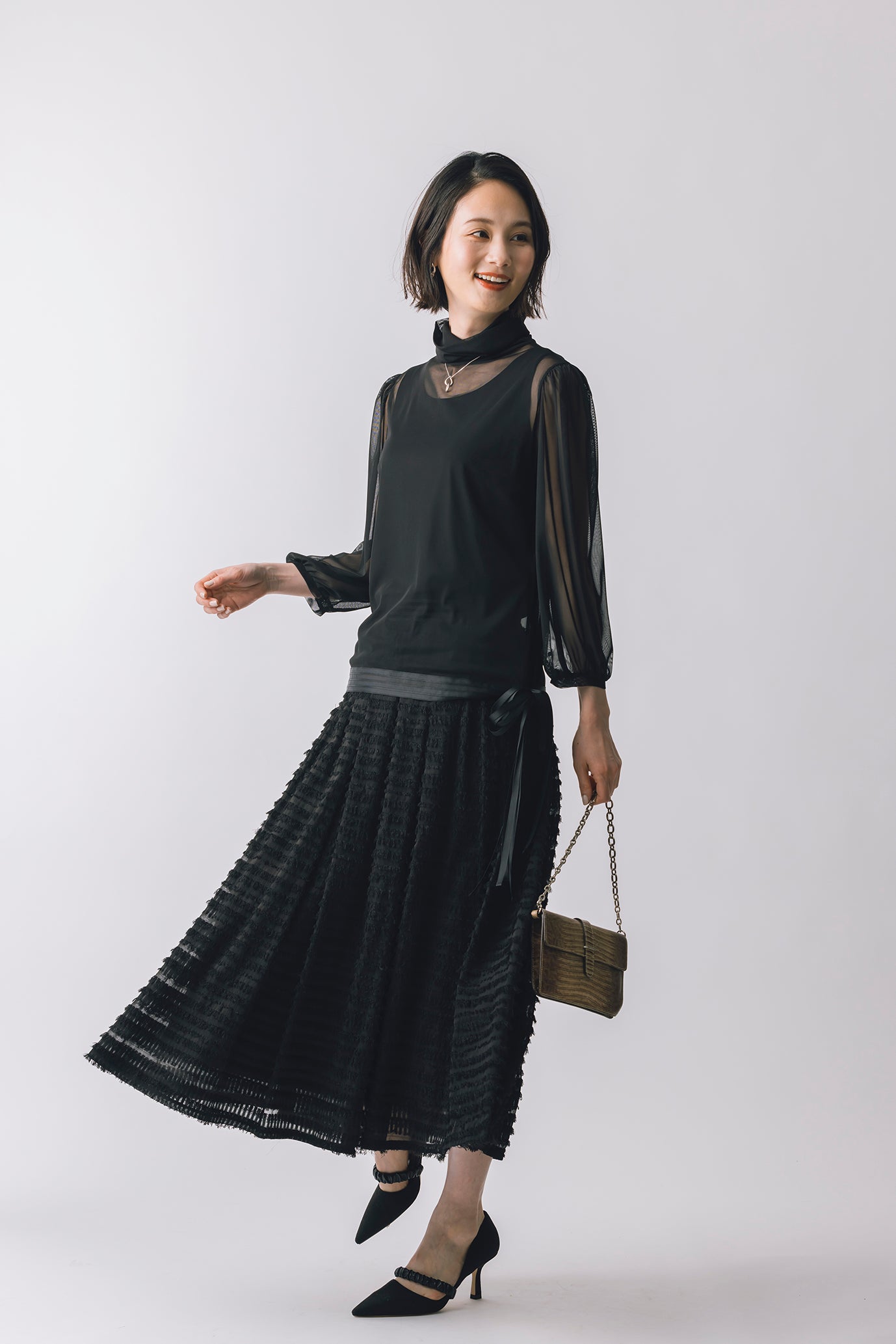 カットジャカードタックスカート NS-209